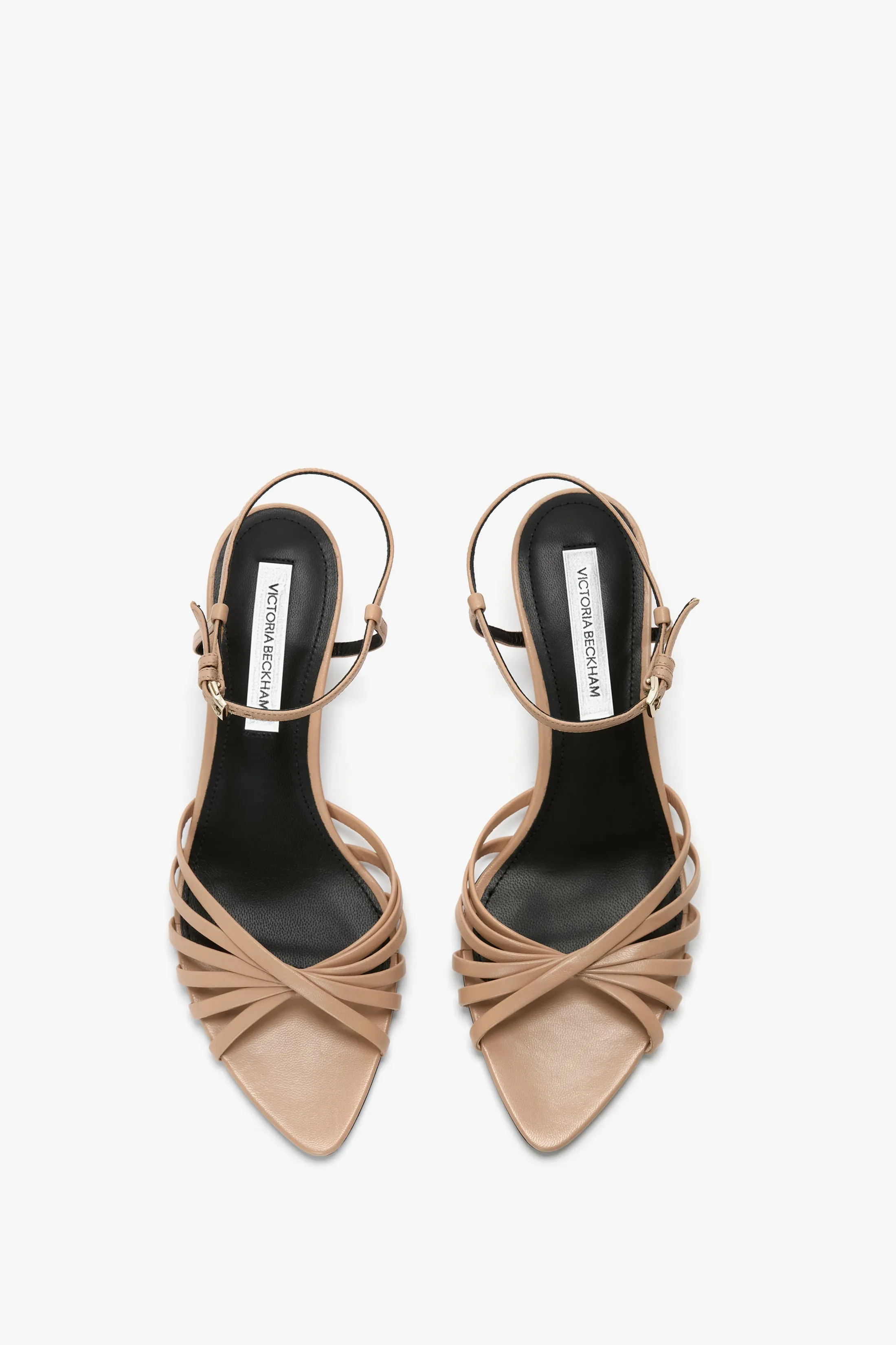 Open Toe Cage Kitten Heel In Taupe Leather sold by Victoria Beckham product image thumbnail 4