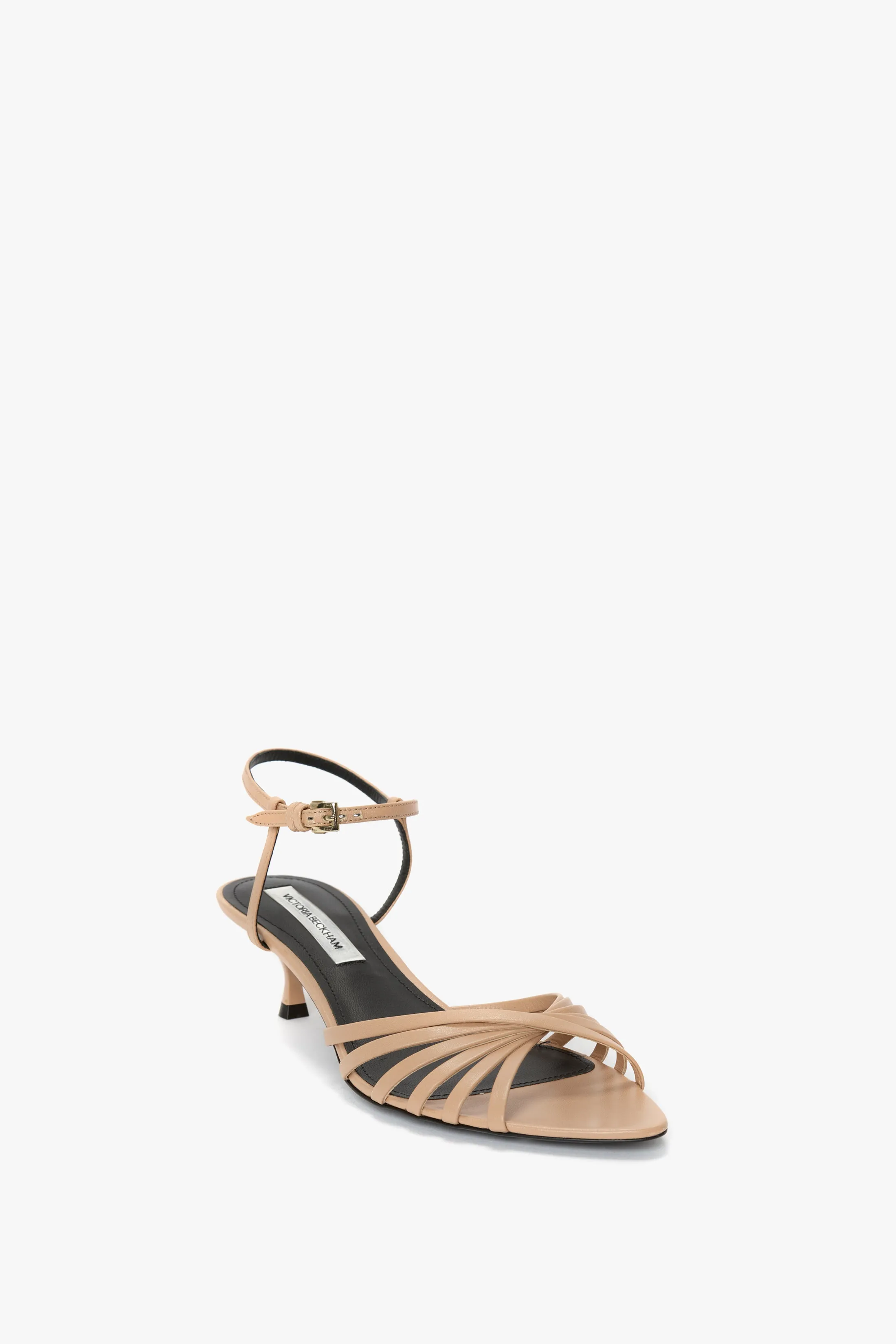 Open Toe Cage Kitten Heel In Taupe Leather sold by Victoria Beckham product image thumbnail 2