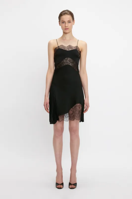 Mini Lace Cami Dress In Black sold by Victoria Beckham