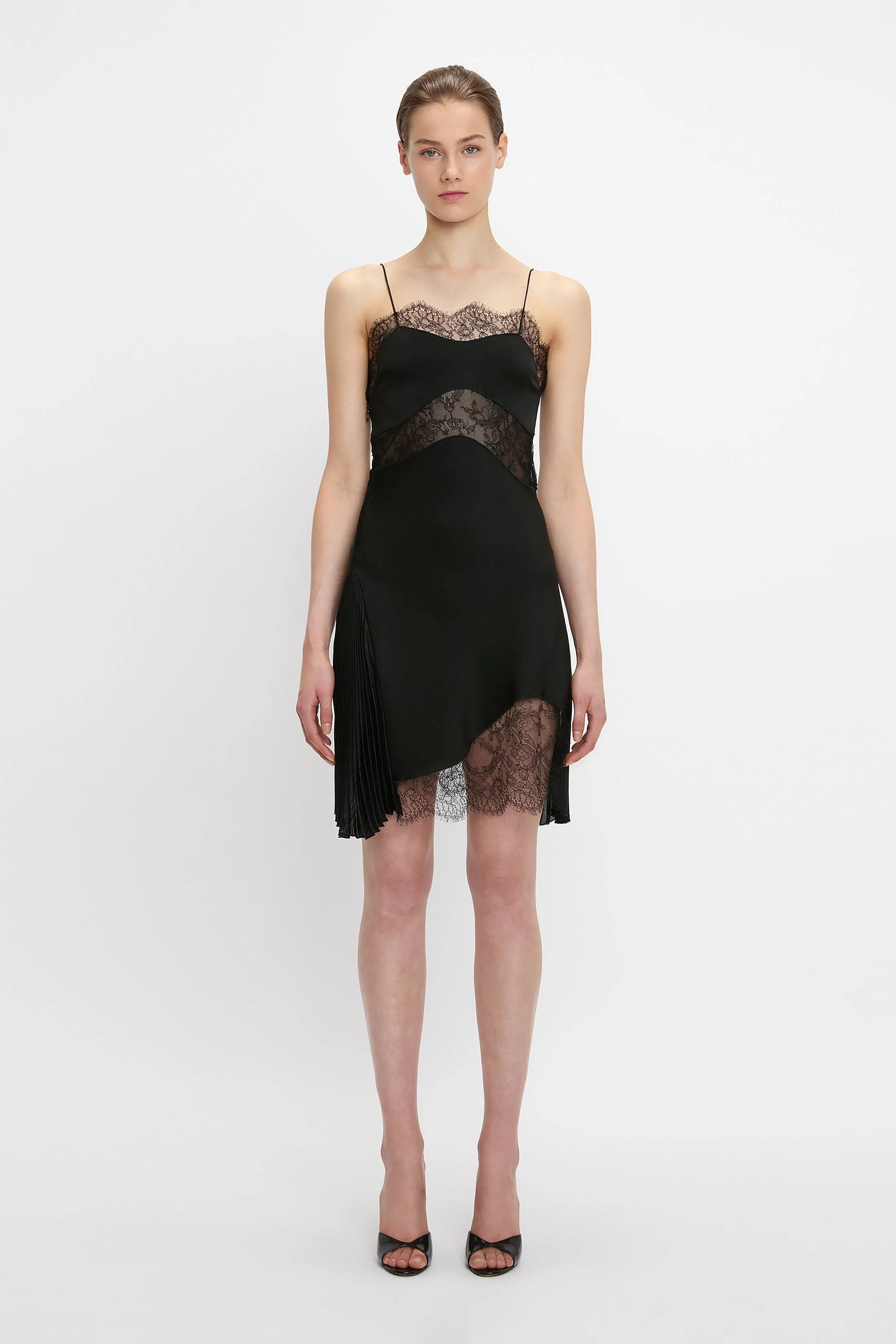 Mini Lace Cami Dress In Black sold by Victoria Beckham