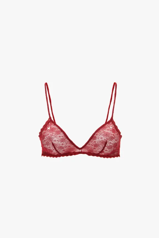 Lace Bra In Poppy Red sold by Victoria Beckham