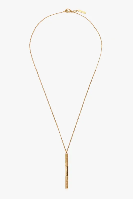 Cufflink Pendant Necklace In Light Gold sold by Victoria Beckham
