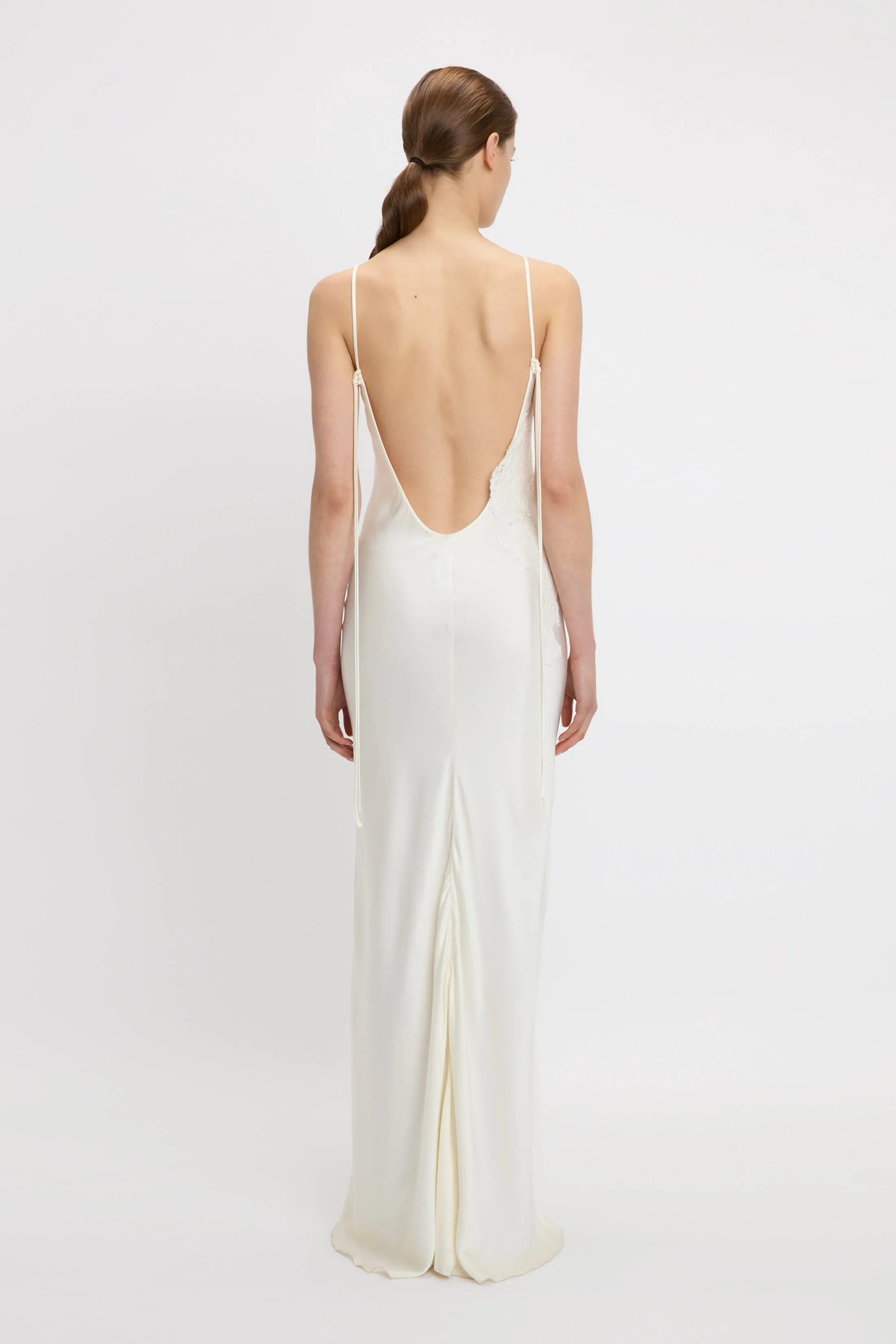 Lace Detail Cami Dress In Ivory sold by Victoria Beckham product image thumbnail 3
