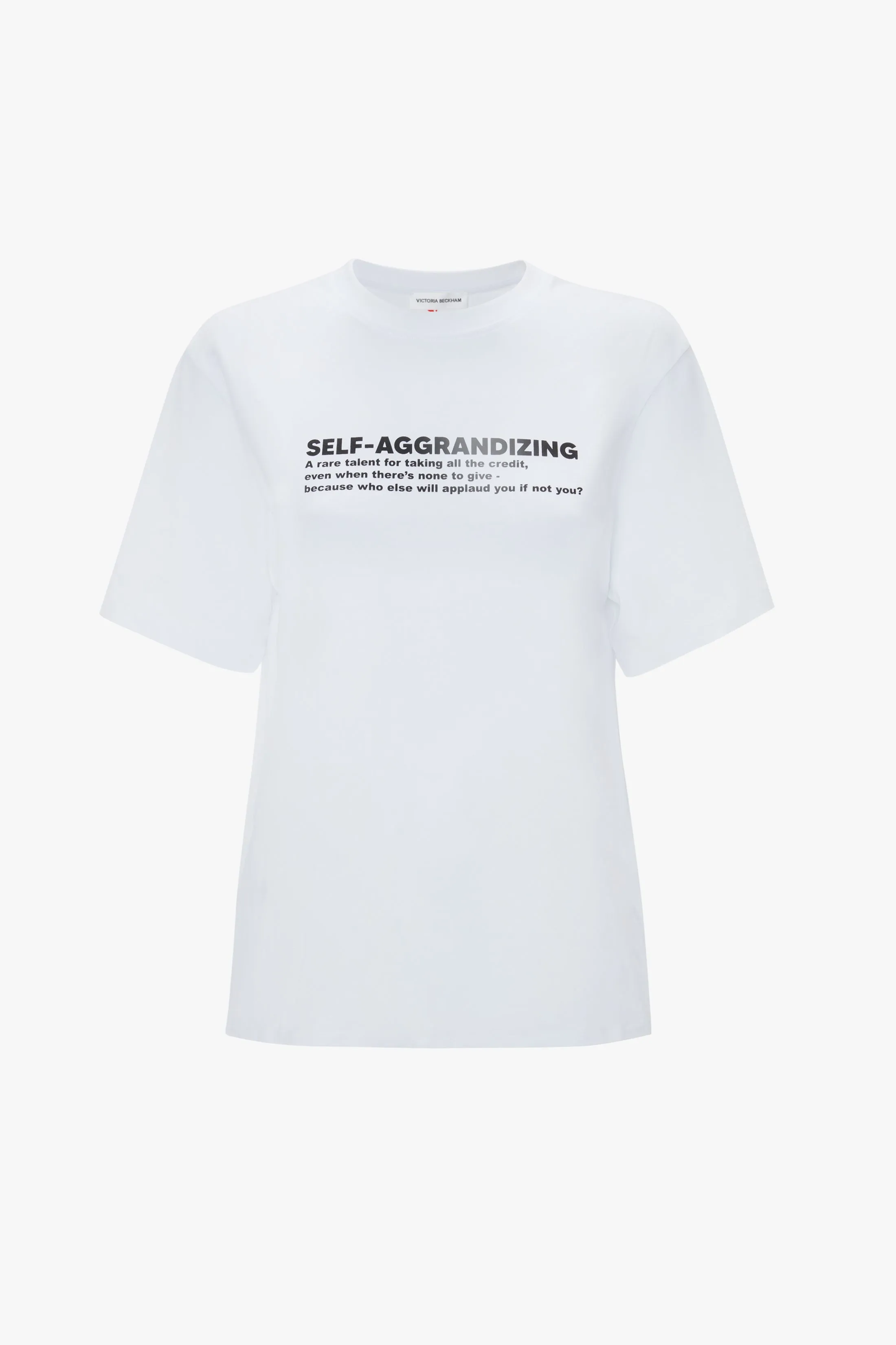 Aggrandizing Slogan T-Shirt In White sold by Victoria Beckham product image thumbnail 4