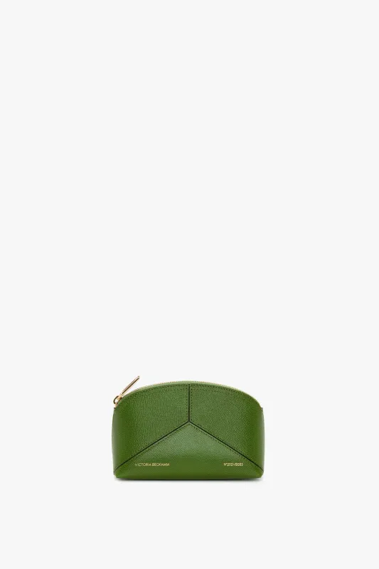 Victoria Mini Travel Pouch In Green Grained Leather sold by Victoria Beckham
