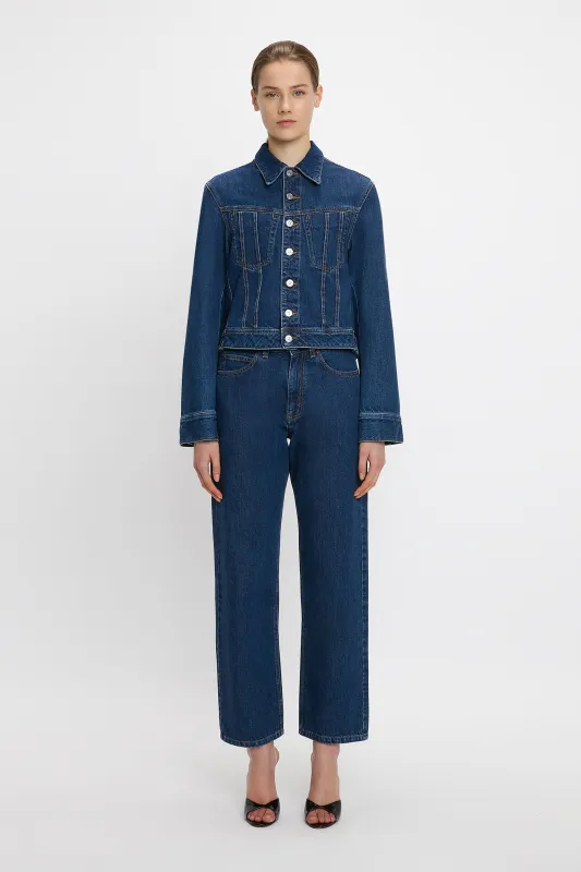 Denim Jacket In Deep Blue Stonewash sold by Victoria Beckham