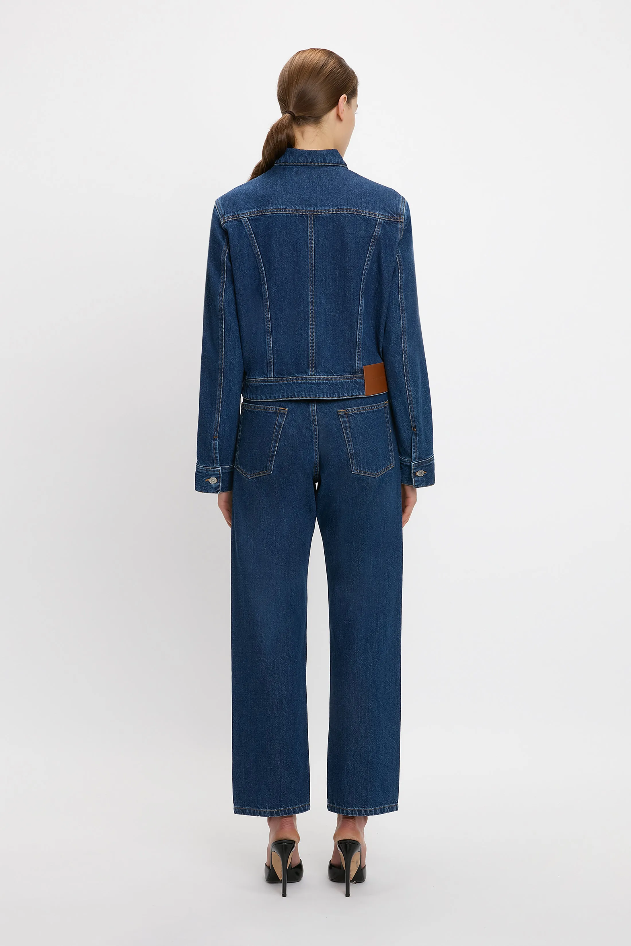 Denim Jacket In Deep Blue Stonewash sold by Victoria Beckham product image thumbnail 3