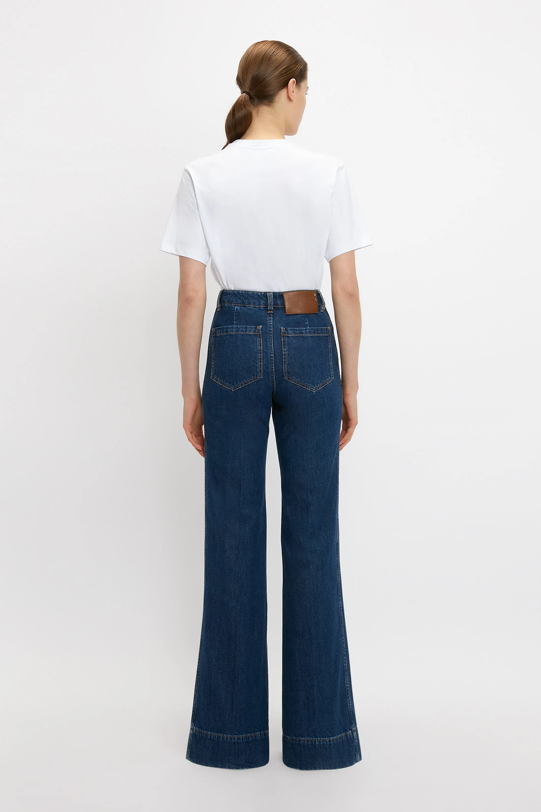 Bernie Relaxed Jean In Deep Blue Stonewash sold by Victoria Beckham product image thumbnail 3