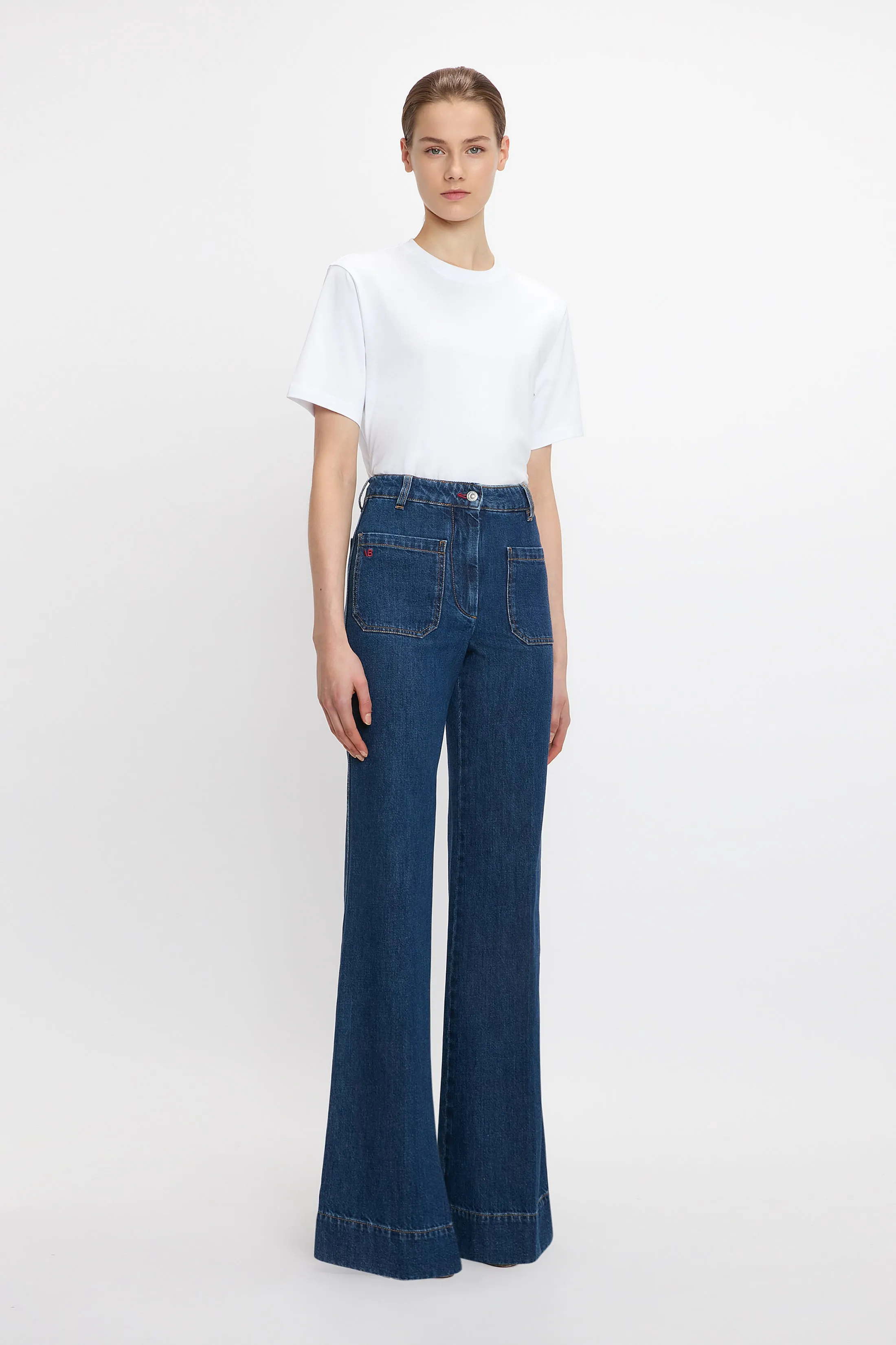 Bernie Relaxed Jean In Deep Blue Stonewash sold by Victoria Beckham product image thumbnail 2
