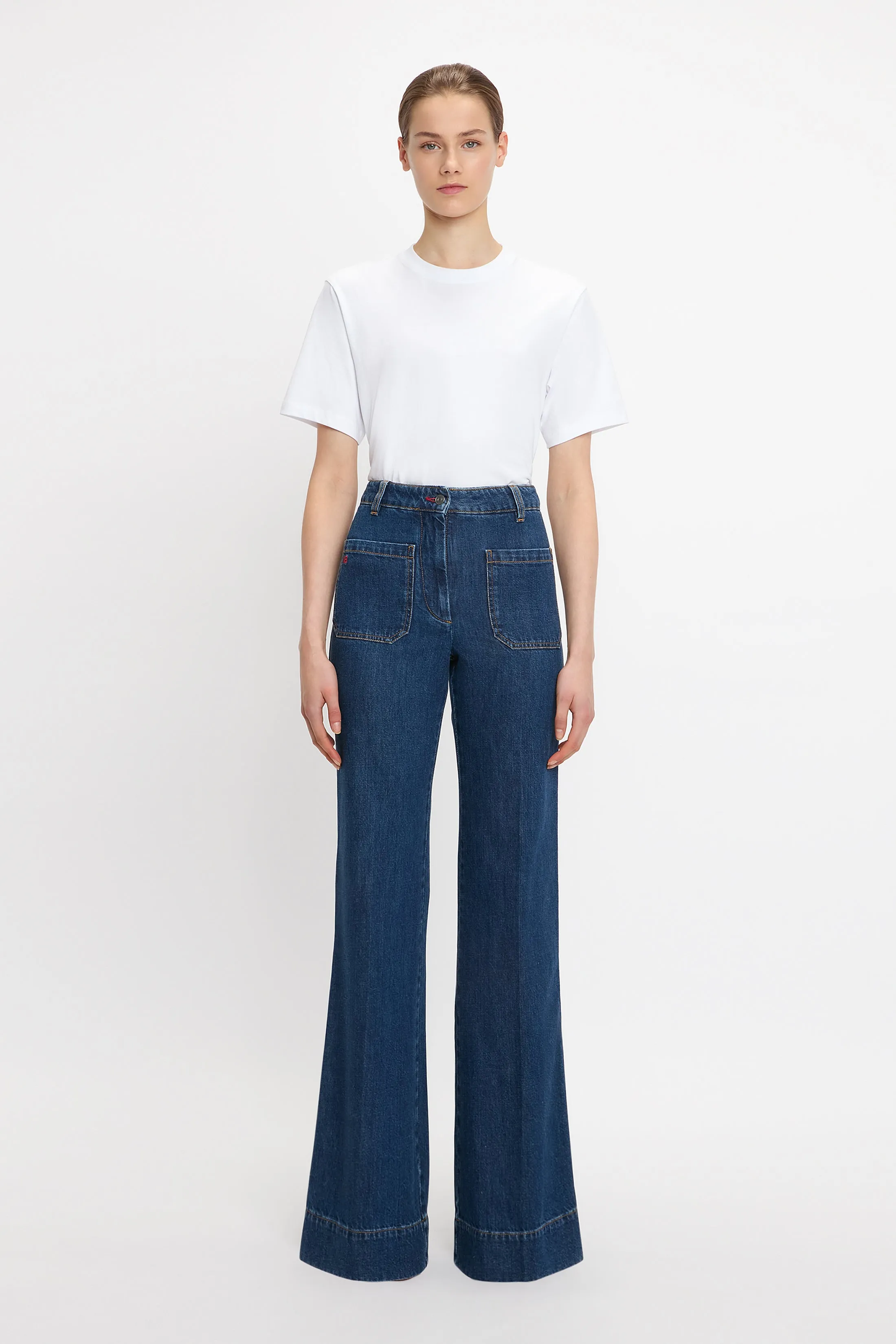 Bernie Relaxed Jean In Deep Blue Stonewash sold by Victoria Beckham