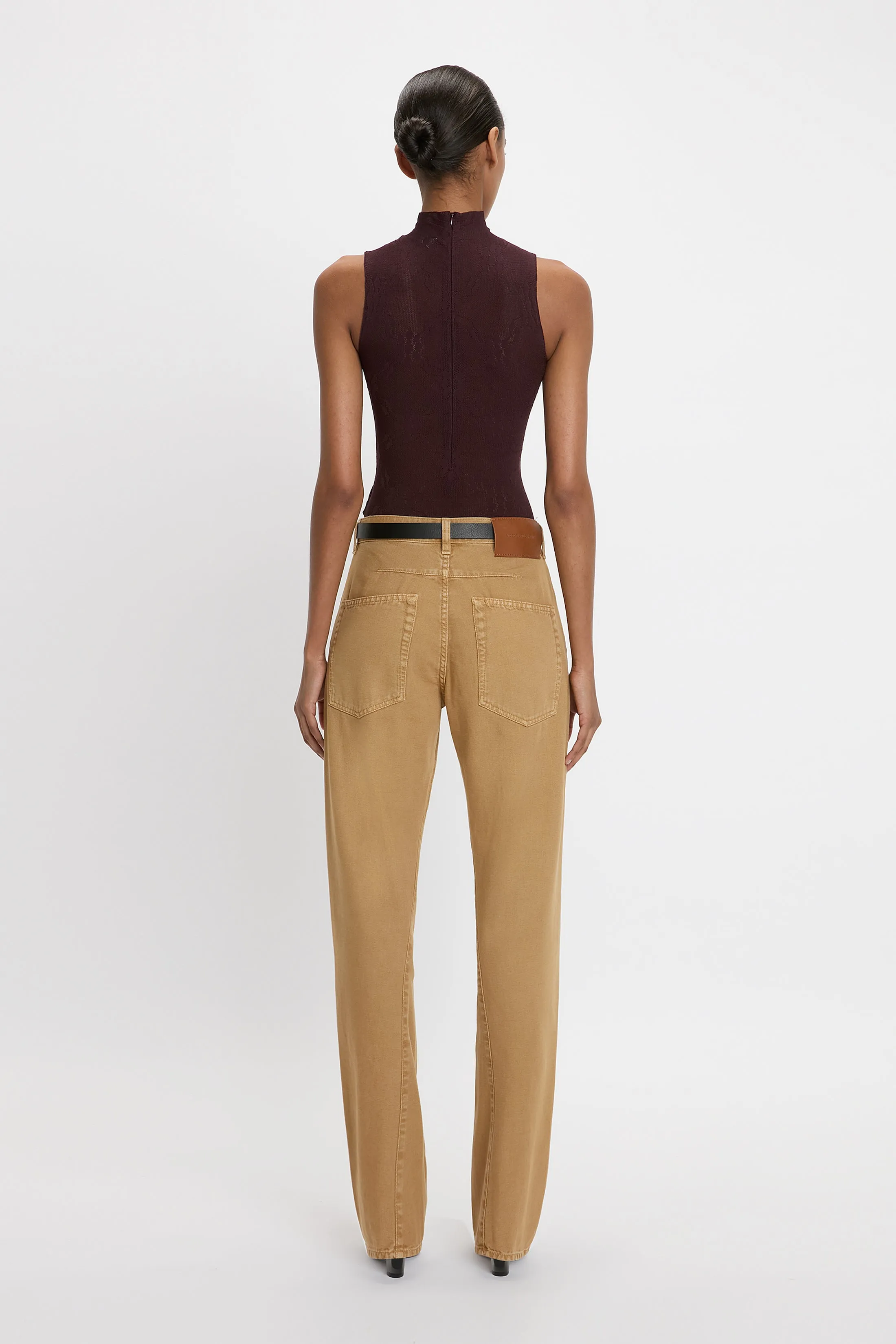 Sleeveless High Neck Bodysuit In Port sold by Victoria Beckham product image thumbnail 3