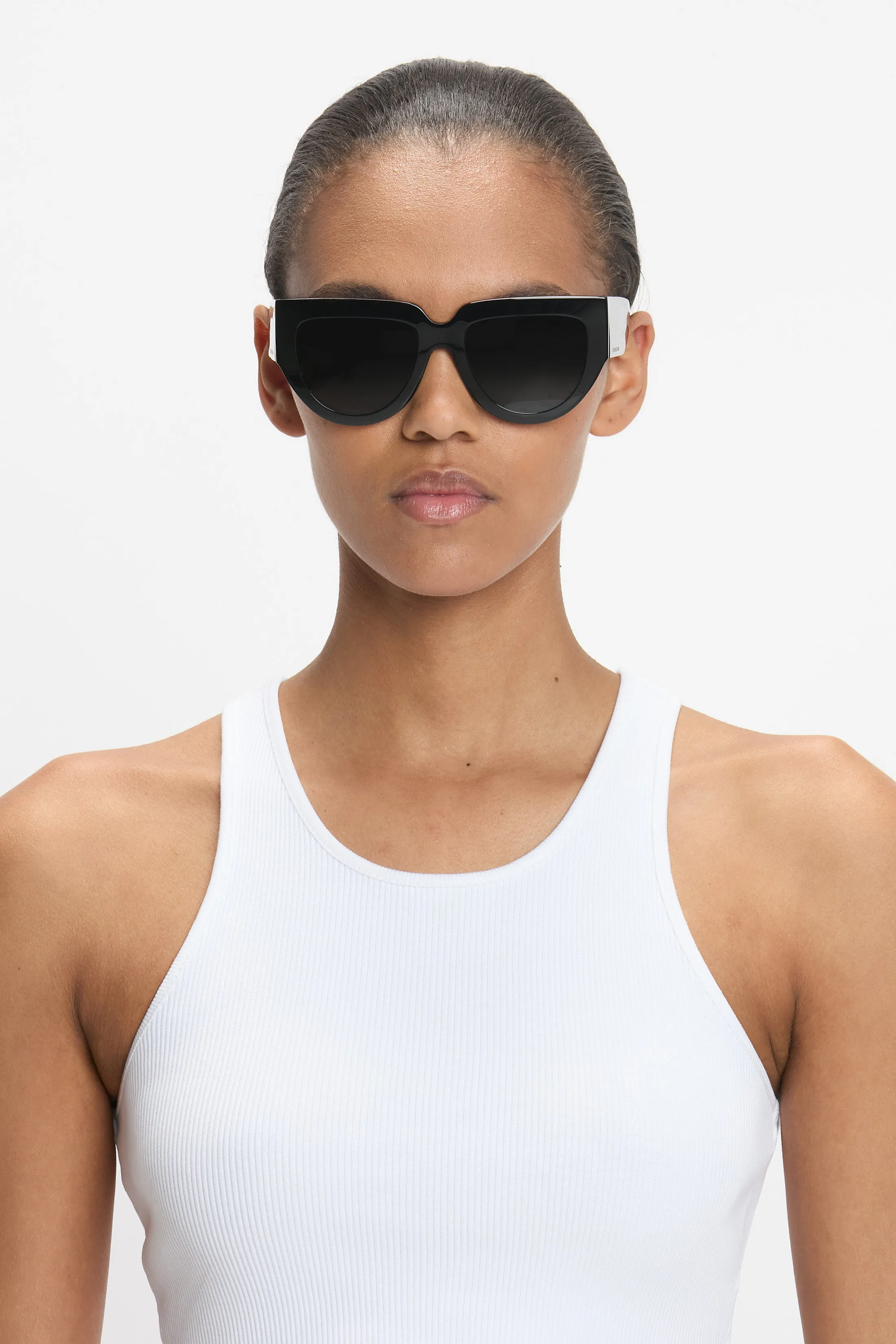 Soft Square Acetate Sunglasses In Black sold by Victoria Beckham product image thumbnail 2