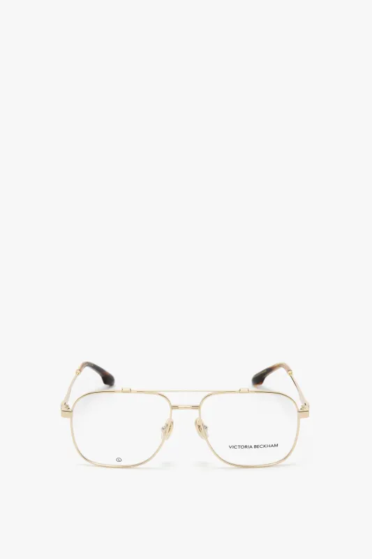 Metal Aviator Optical Glasses In Gold sold by Victoria Beckham