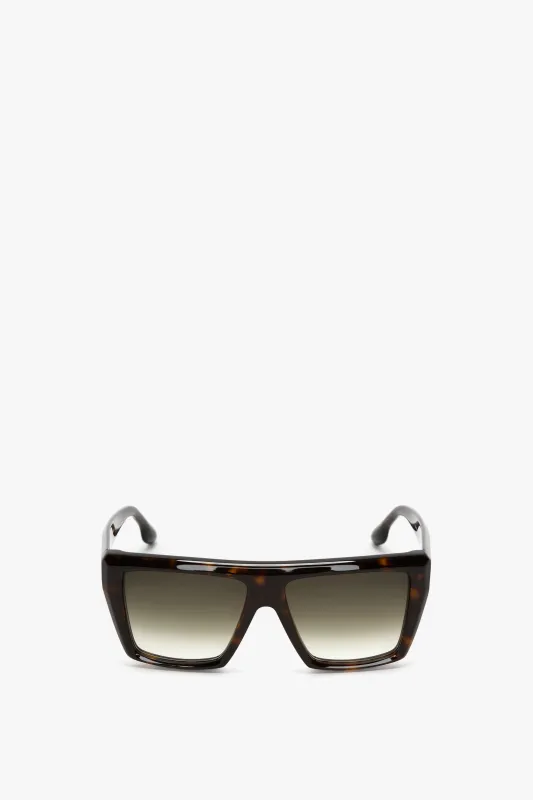 Oversized Acetate Frame Sunglasses In Dark Havana made by Victoria Beckham