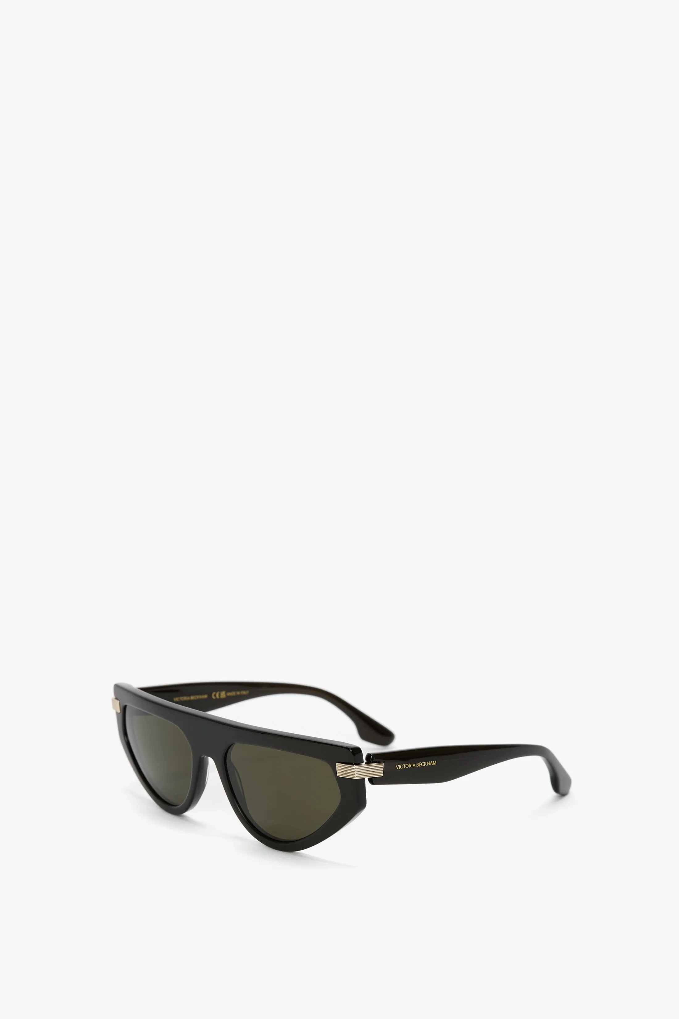 Visor Hinge-Detail Sunglasses In Metalic Chocolate sold by Victoria Beckham product image thumbnail 3