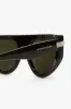 Visor Hinge-Detail Sunglasses In Metalic Chocolate sold by Victoria Beckham