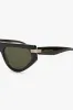 Visor Hinge-Detail Sunglasses In Metalic Chocolate sold by Victoria Beckham