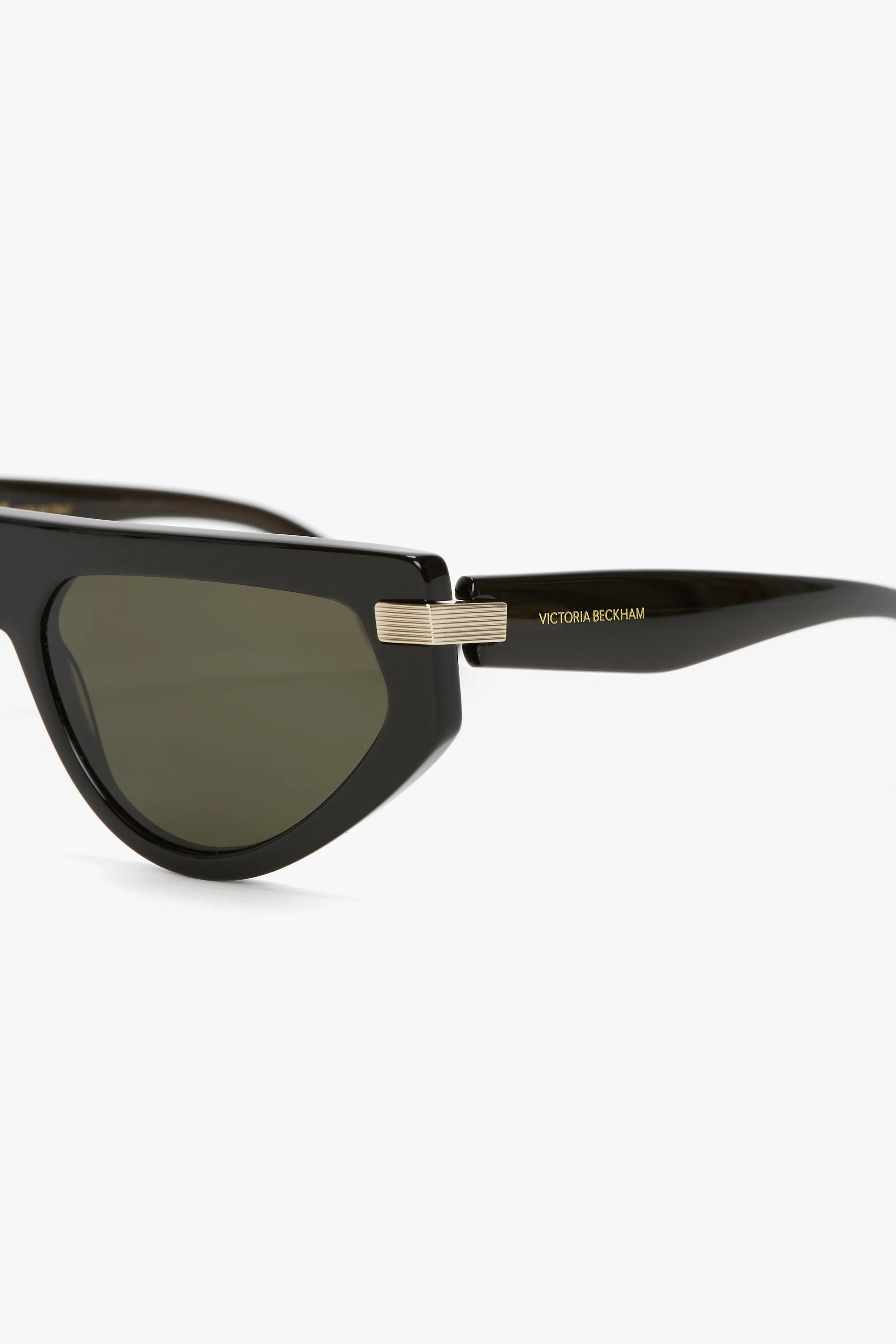 Visor Hinge-Detail Sunglasses In Metalic Chocolate sold by Victoria Beckham product image thumbnail 4