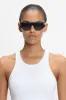 Visor Hinge-Detail Sunglasses In Black sold by Victoria Beckham