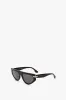 Visor Hinge-Detail Sunglasses In Black sold by Victoria Beckham