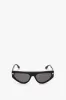 Visor Hinge-Detail Sunglasses In Black sold by Victoria Beckham