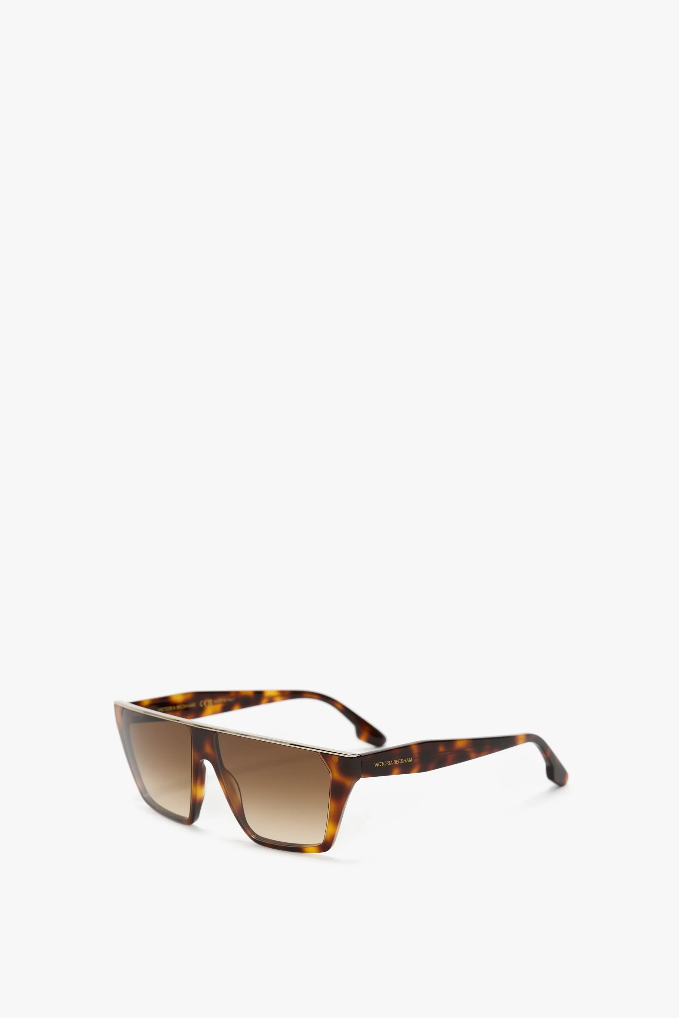 Flat Top Visor Sunglasses In Tortoise sold by Victoria Beckham product image thumbnail 3