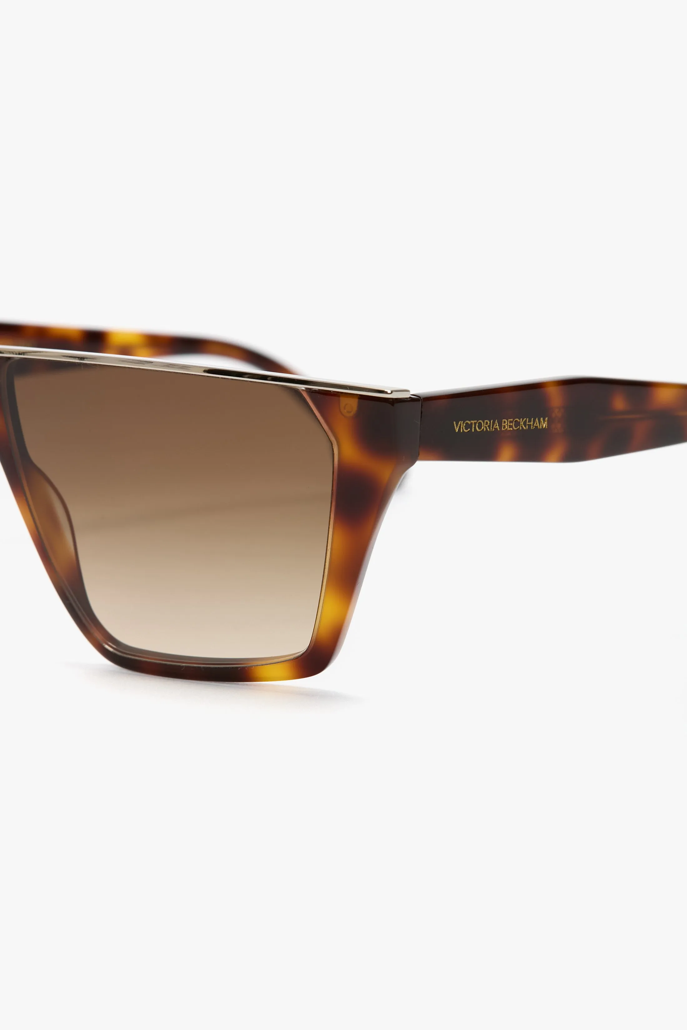 Flat Top Visor Sunglasses In Tortoise sold by Victoria Beckham product image thumbnail 4