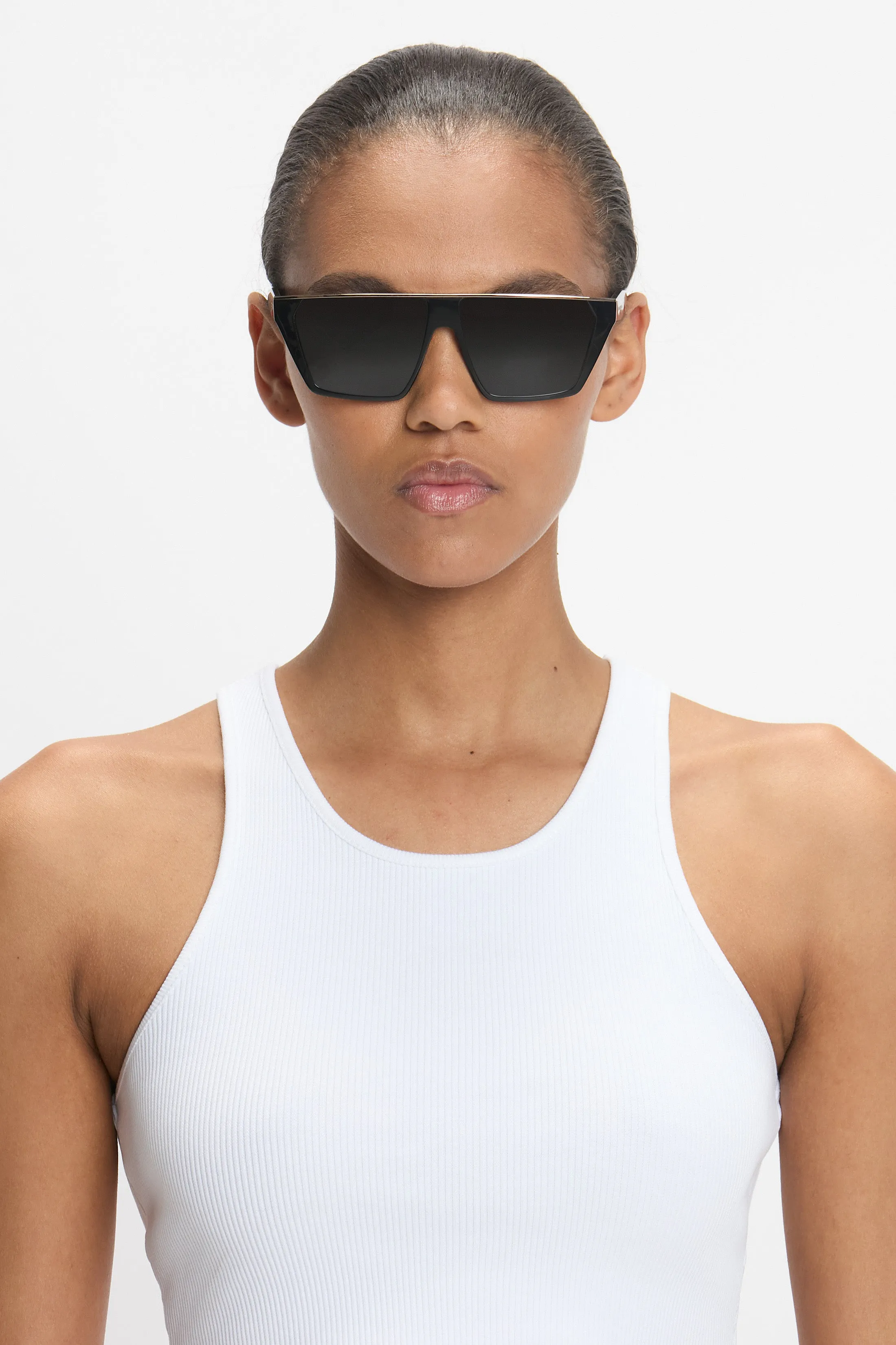 Flat Top Visor Sunglasses In Black sold by Victoria Beckham product image thumbnail 2