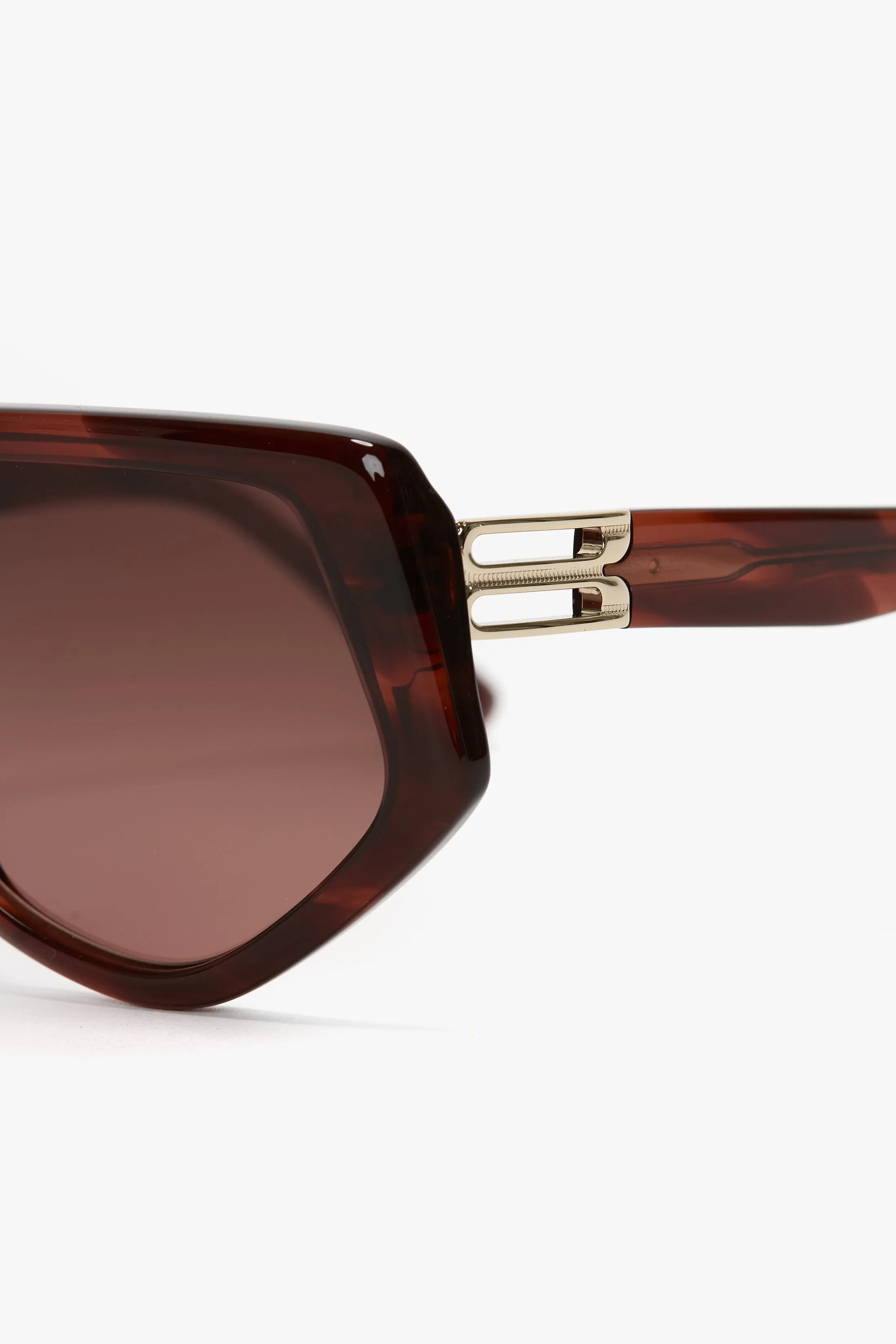 Double Bridge B Frame Logo Sunglasses In Striped Red sold by Victoria Beckham product image thumbnail 4