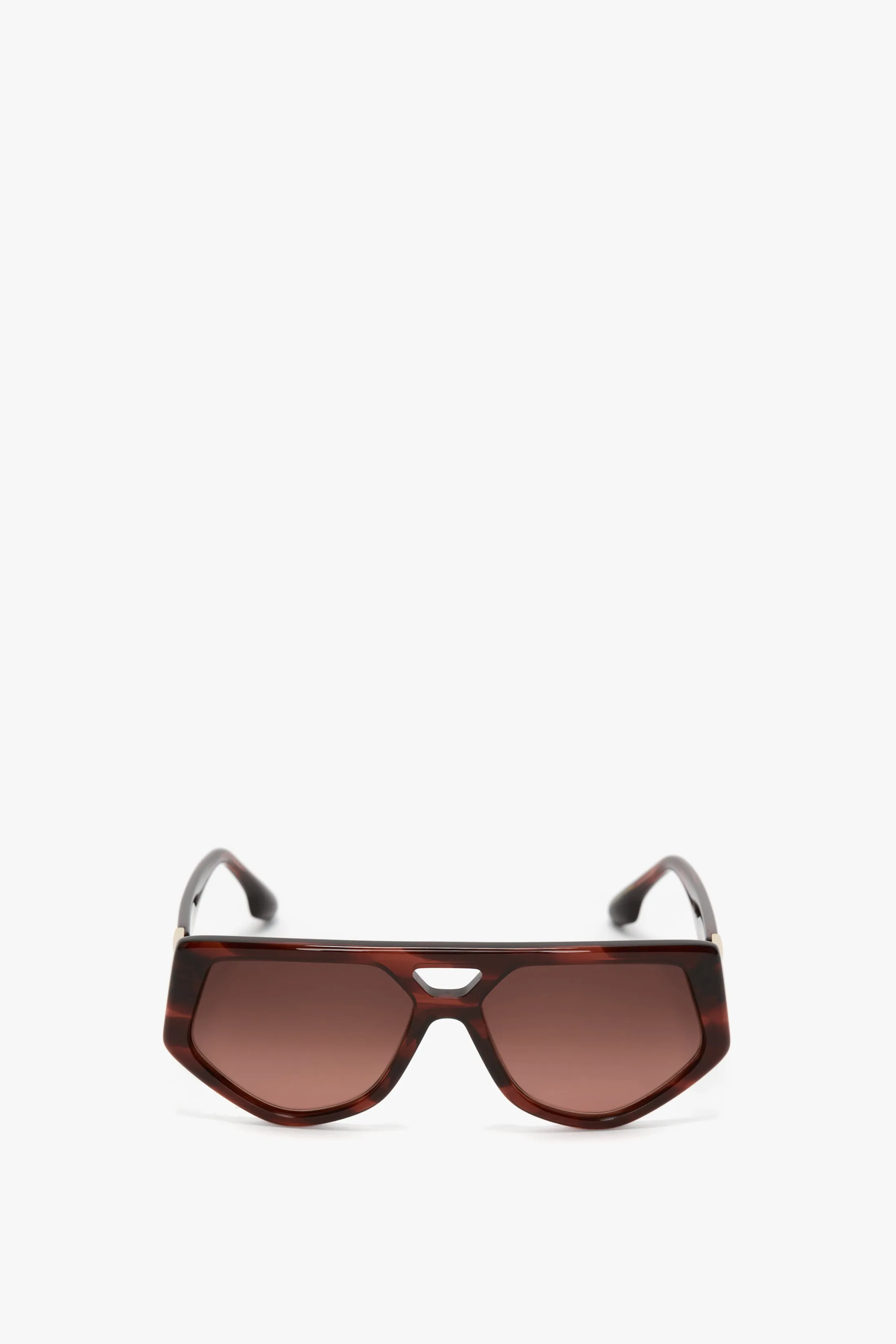Double Bridge B Frame Logo Sunglasses In Striped Red sold by Victoria Beckham