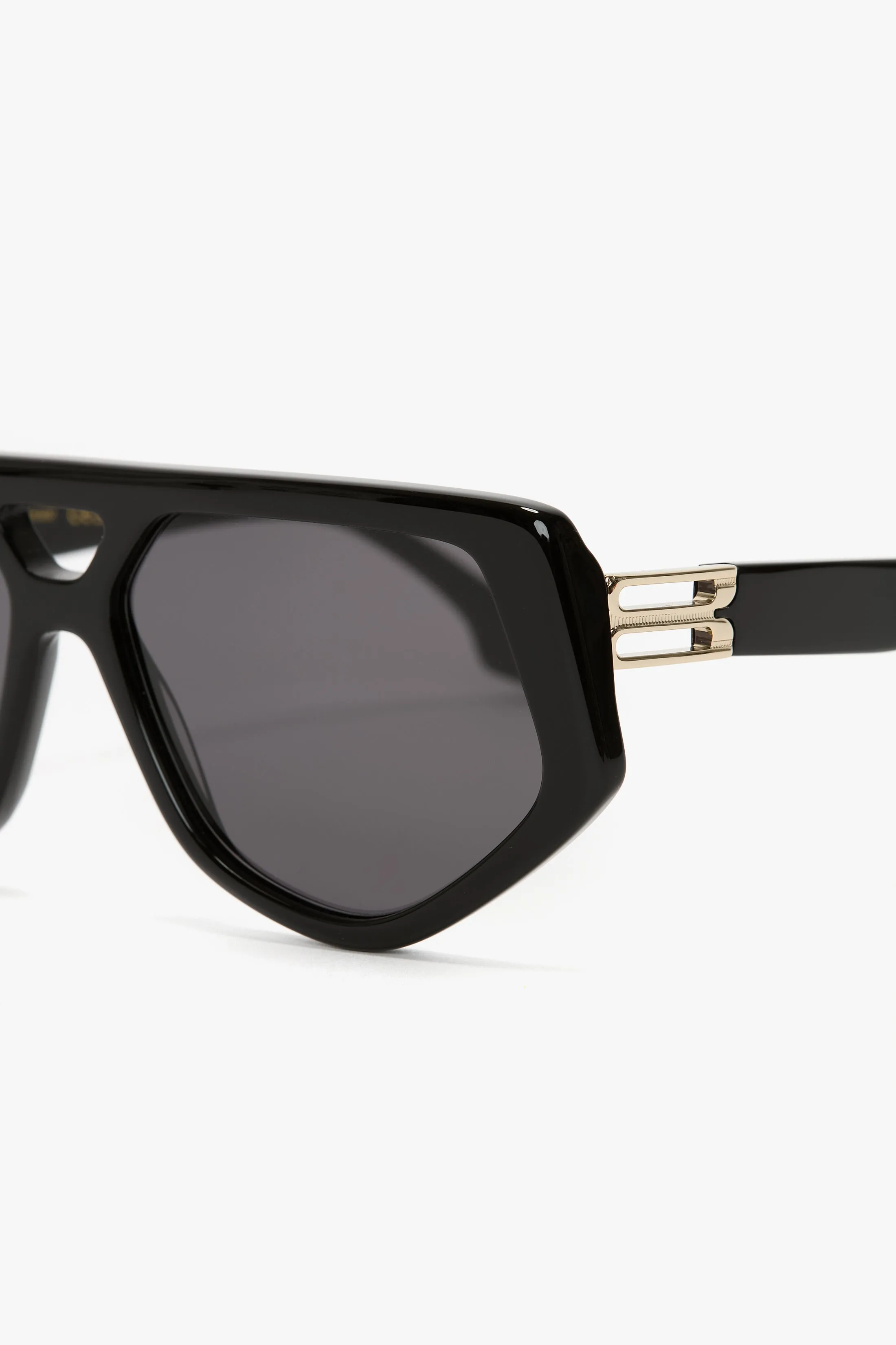 Double Bridge Dorian Logo Sunglasses In Black sold by Victoria Beckham product image thumbnail 4