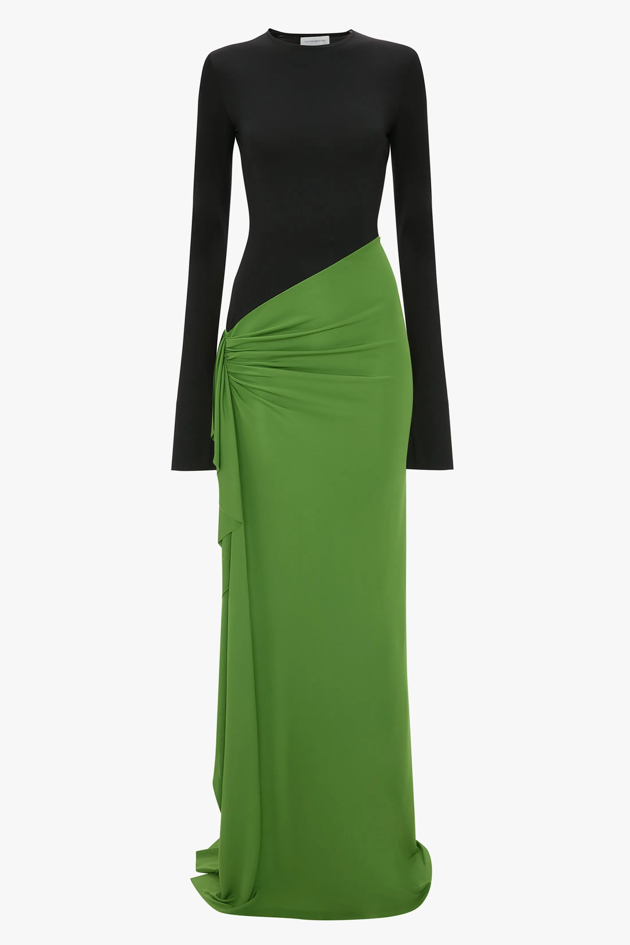 Long Sleeve Ruched Detail Gown In Black-Algae sold by Victoria Beckham product image thumbnail 4