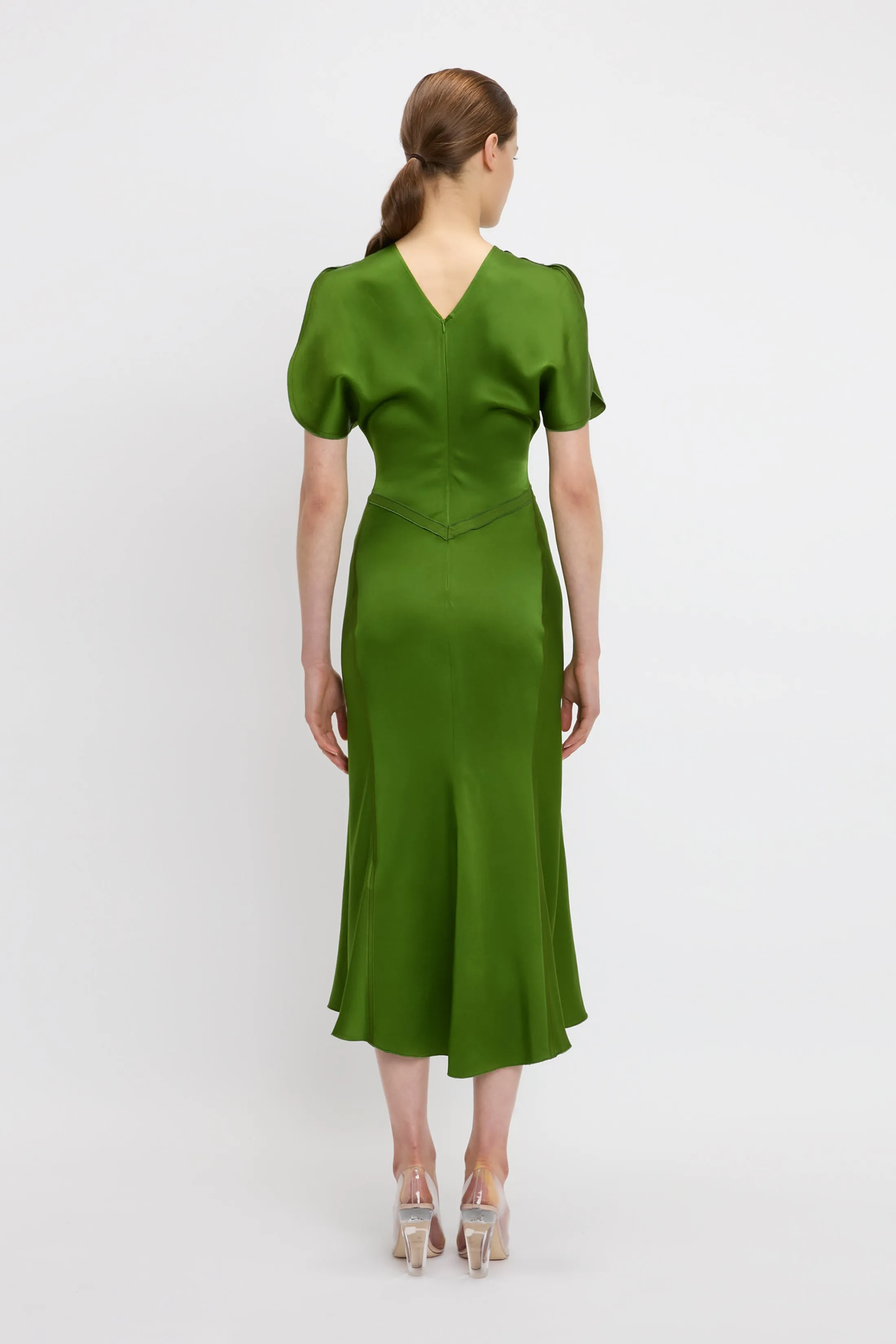 Gathered Waist Dress In Algae sold by Victoria Beckham product image thumbnail 3