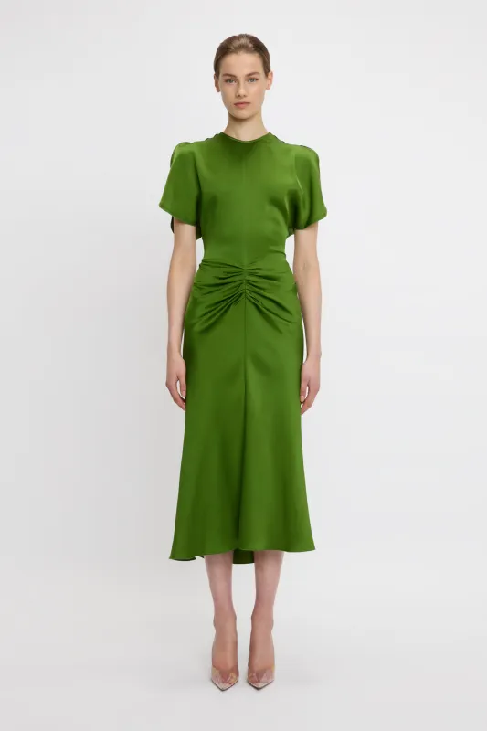 Gathered Waist Dress In Algae sold by Victoria Beckham