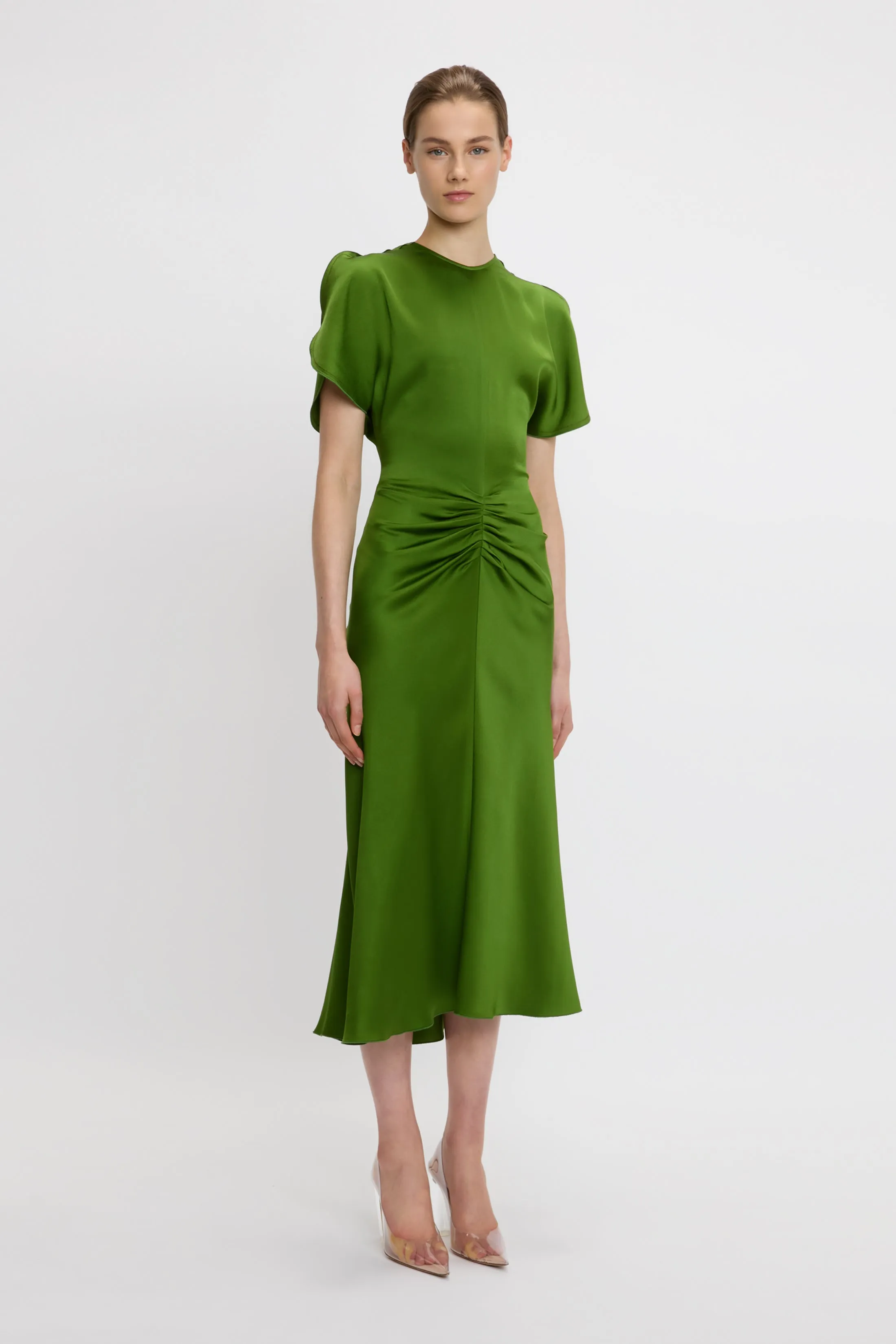 Gathered Waist Dress In Algae sold by Victoria Beckham product image thumbnail 2