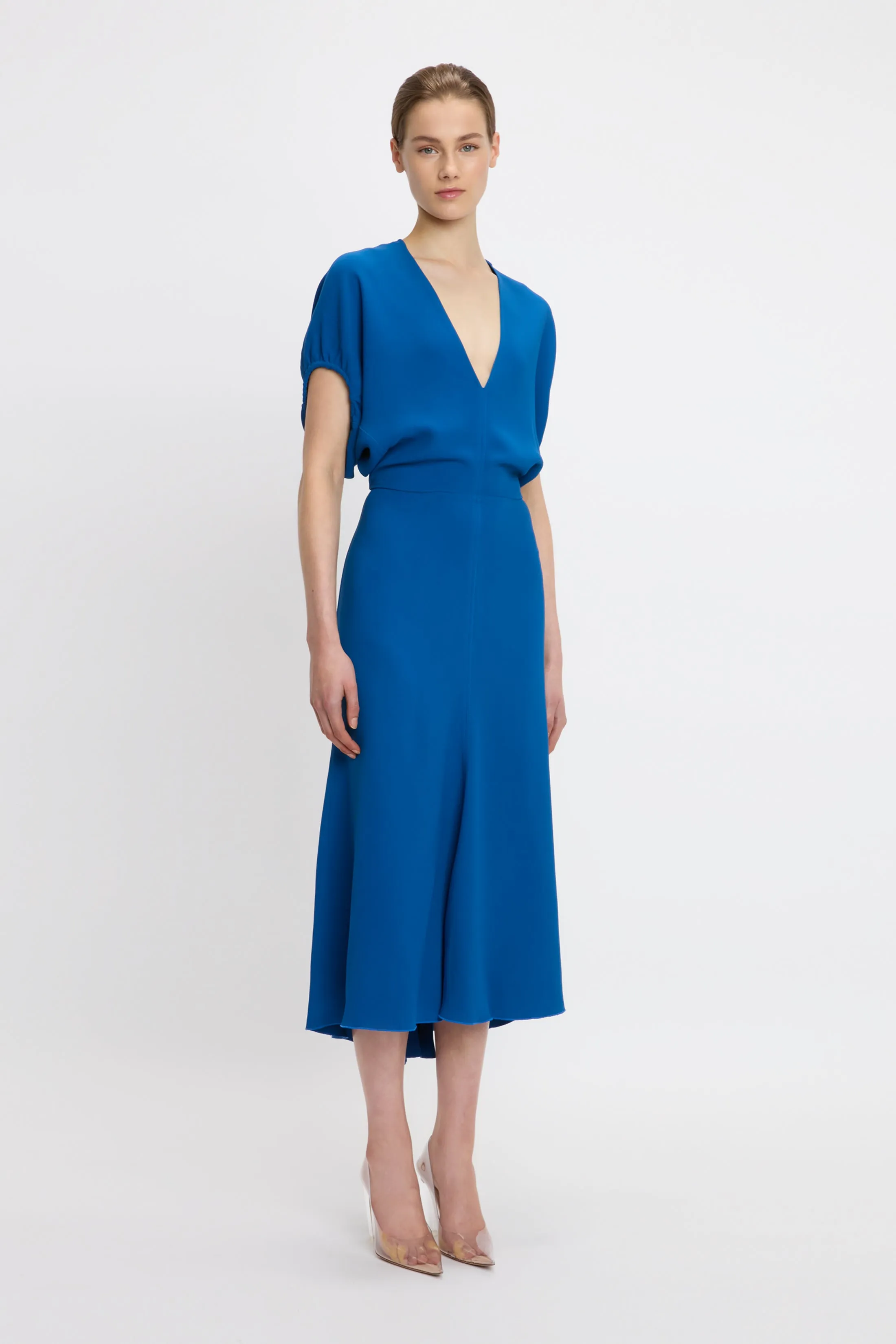 Blouson Detail Midi Dress In Sapphire Blue sold by Victoria Beckham product image thumbnail 2