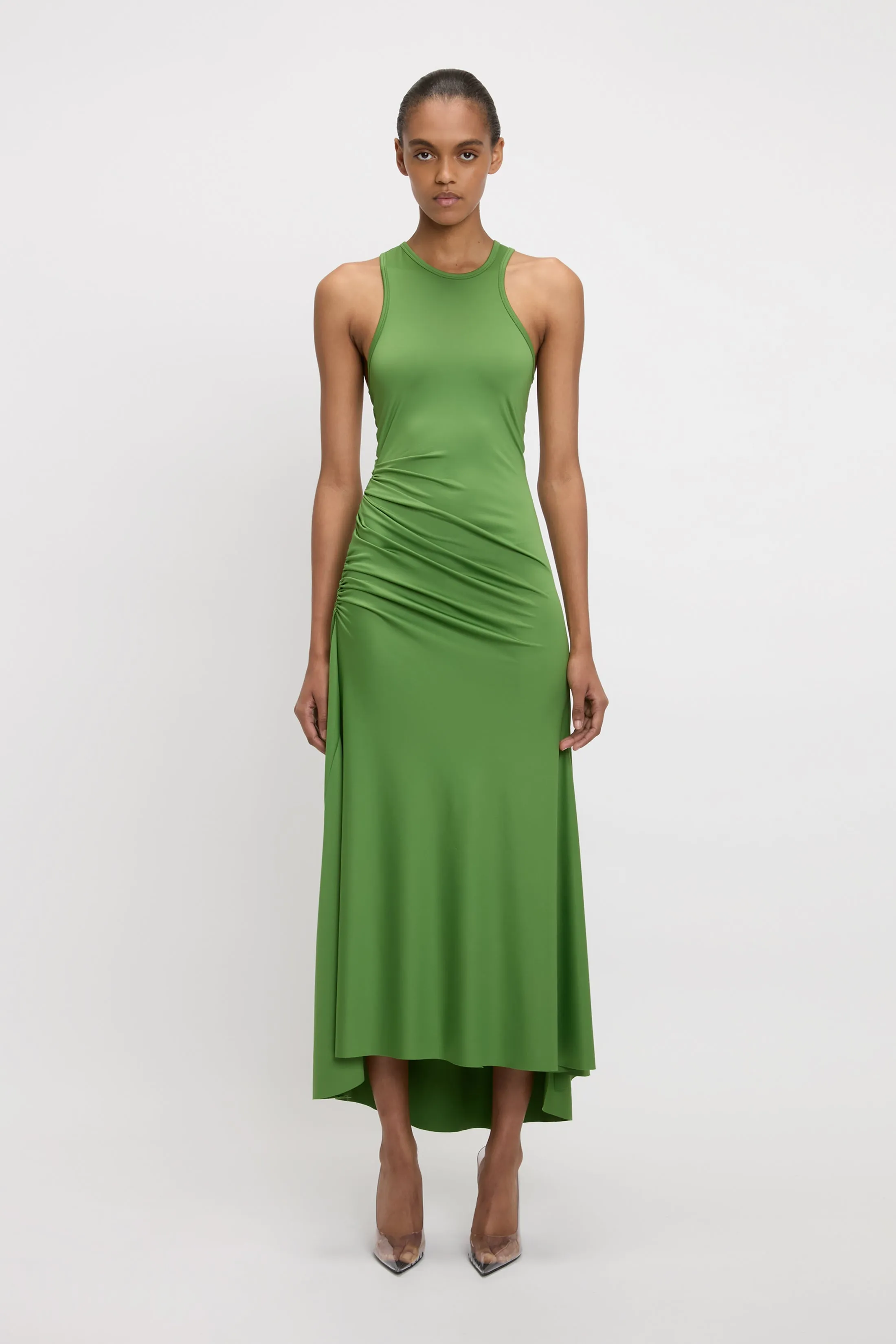Asymmetric Tank Midi Dress In Algae sold by Victoria Beckham