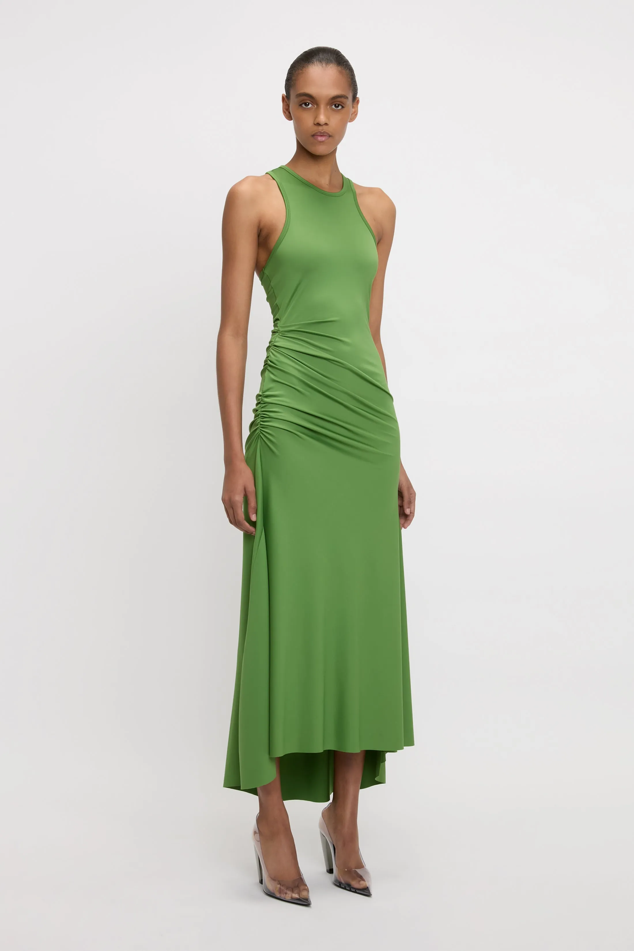 Asymmetric Tank Midi Dress In Algae sold by Victoria Beckham product image thumbnail 2