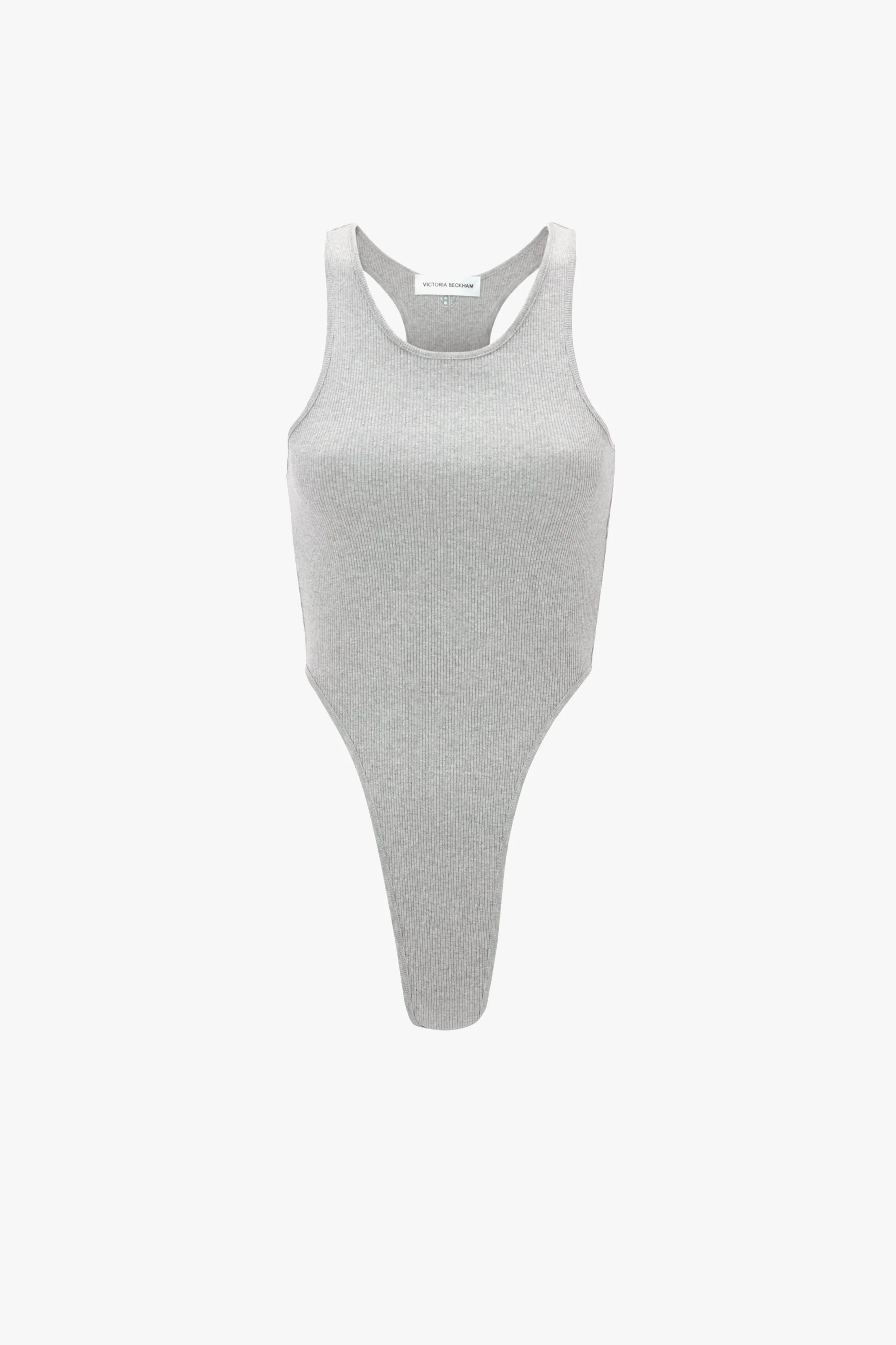 High Leg Bodysuit In Grey Marl sold by Victoria Beckham product image thumbnail 4