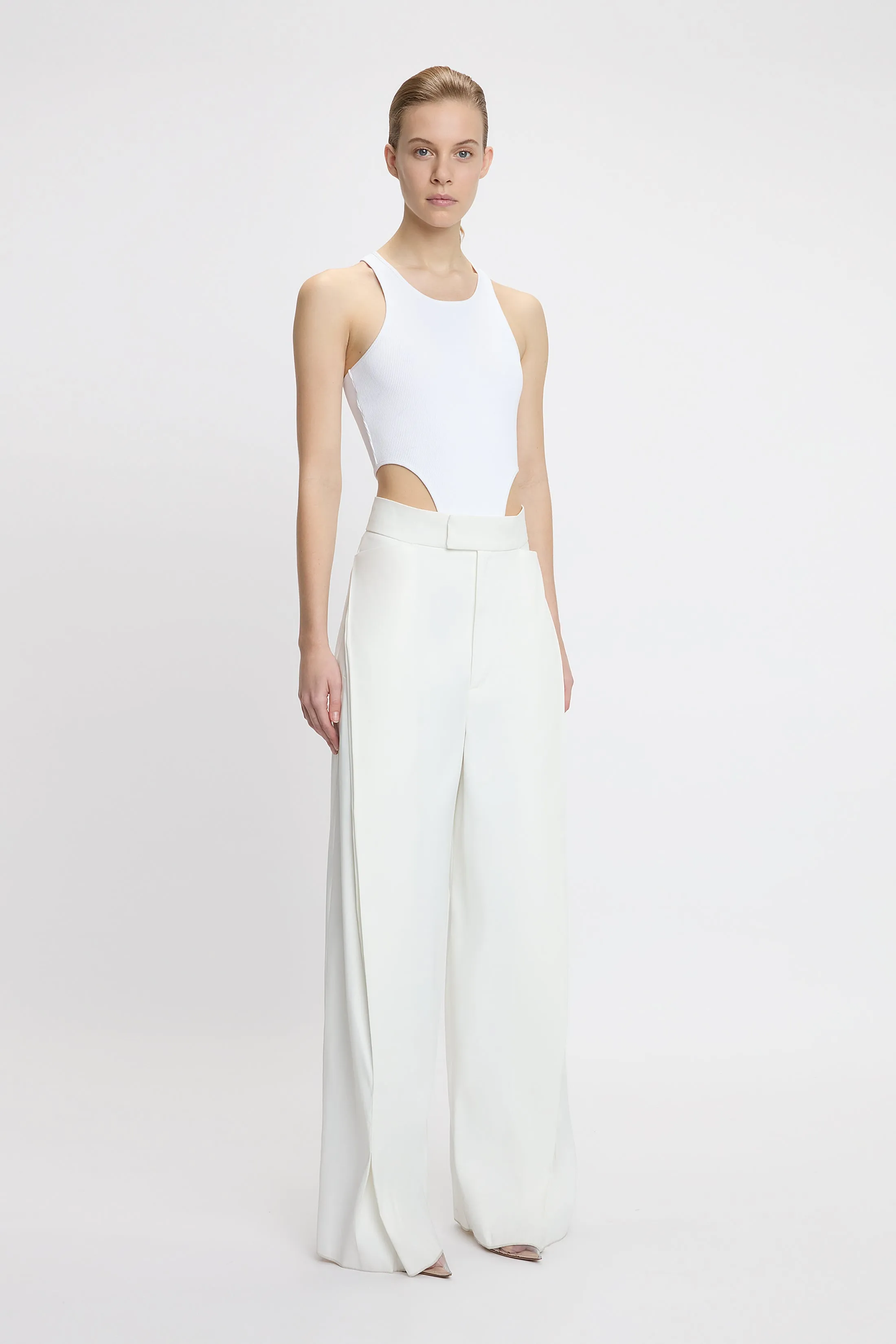 High Leg Bodysuit In White sold by Victoria Beckham product image thumbnail 2