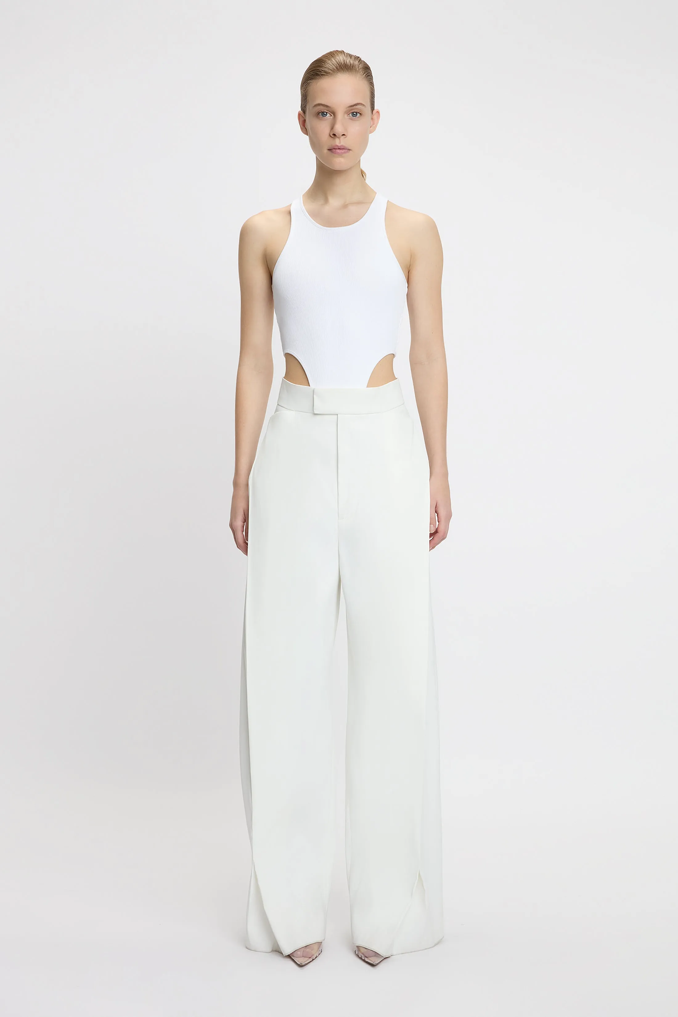 High Leg Bodysuit In White sold by Victoria Beckham