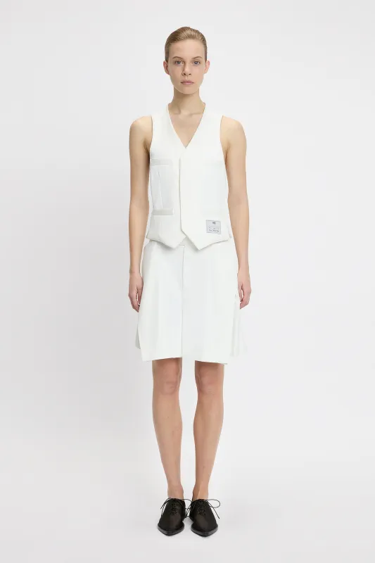 Pleat Detail Culotte In Ivory sold by Victoria Beckham