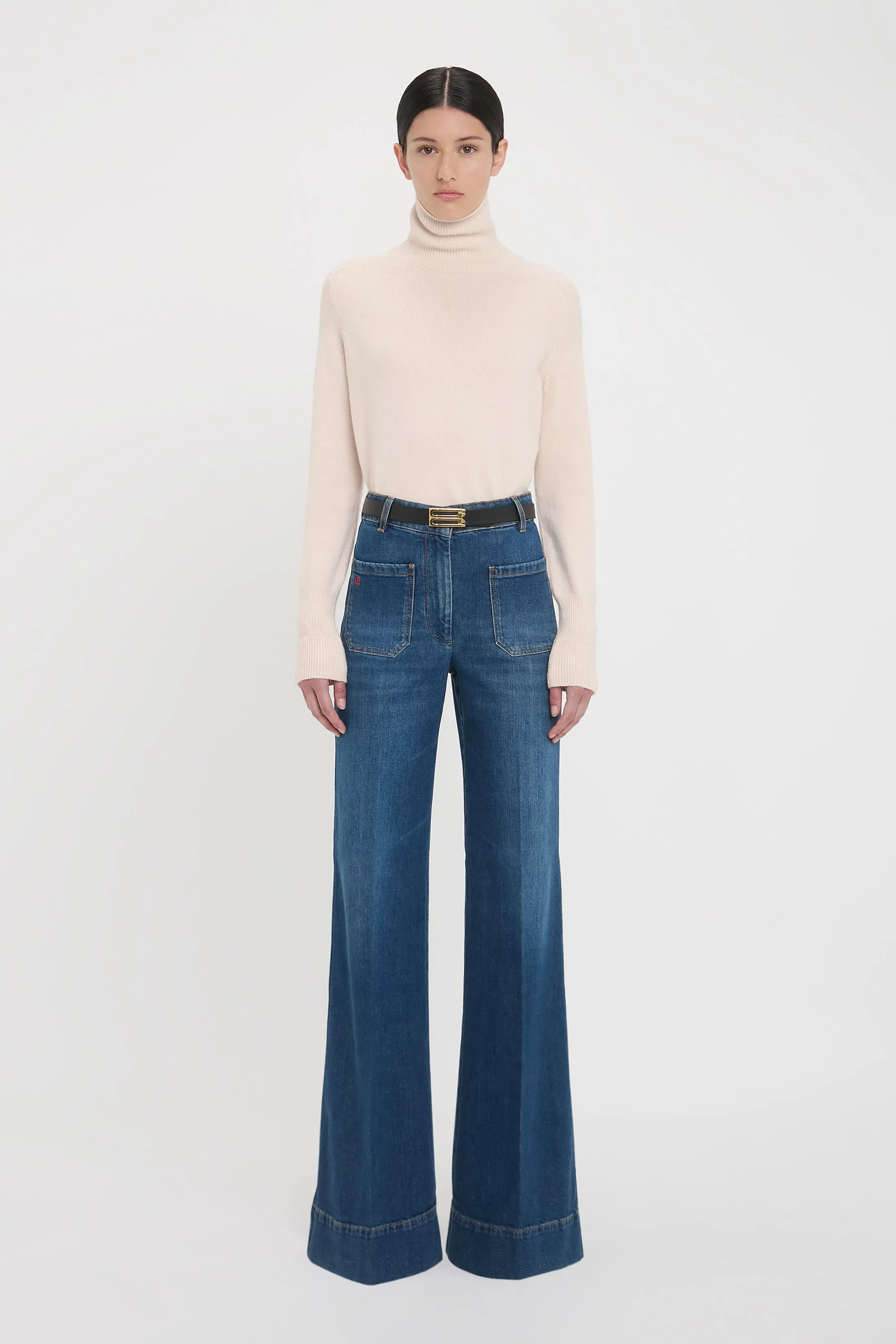 Polo Neck Jumper In Ivory sold by Victoria Beckham