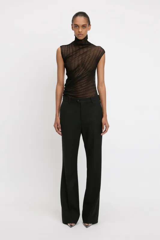 Draped Sleeveless High Neck Top In Black made by Victoria Beckham