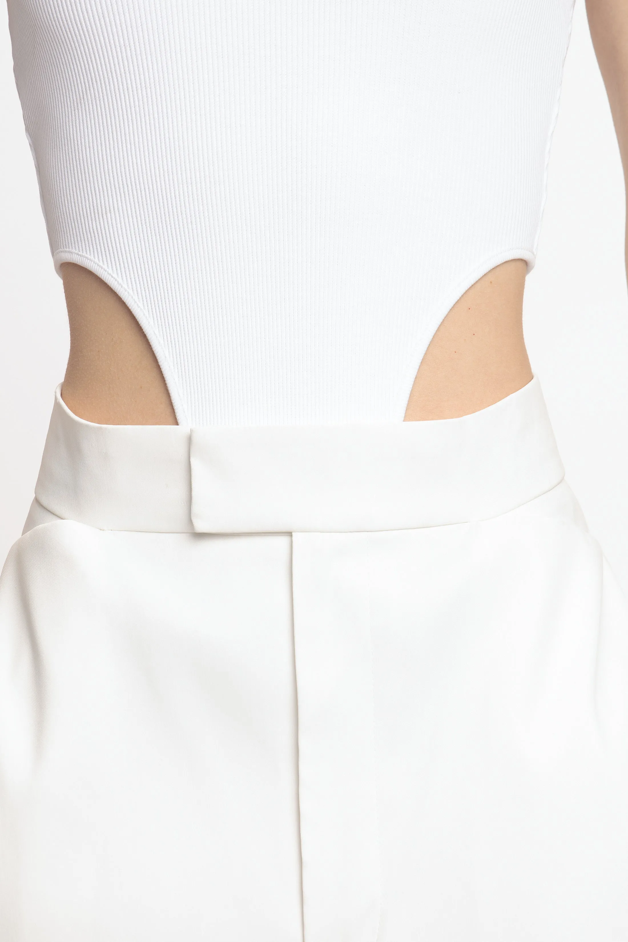 Wide Leg Pleat Detail Trouser In Ivory sold by Victoria Beckham product image thumbnail 4