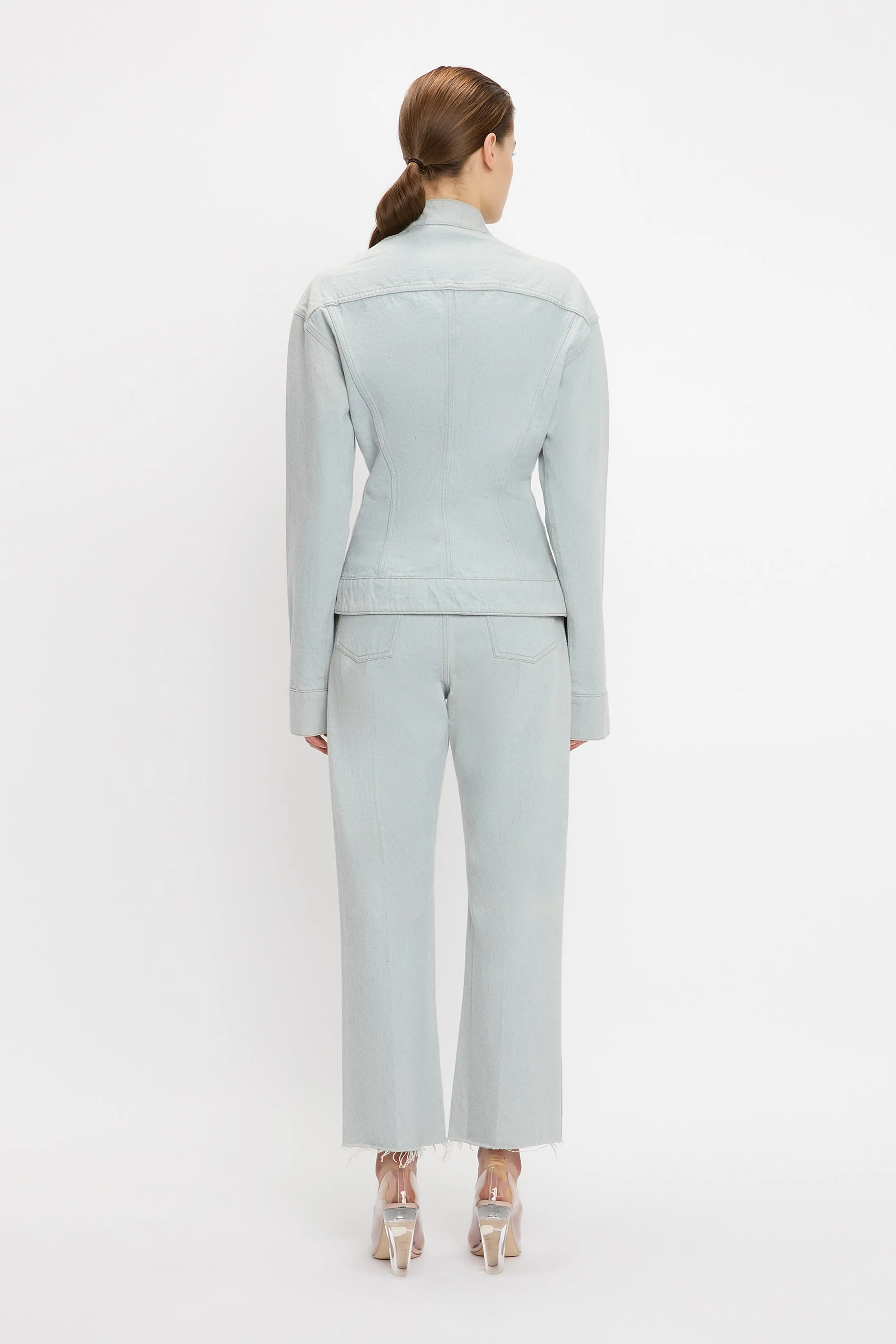 Sculptural Denim Jacket In Light Azul sold by Victoria Beckham product image thumbnail 3