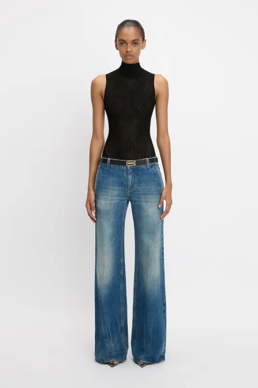 Low Waist Straight Leg Jean In Vintage Indigo sold by Victoria Beckham