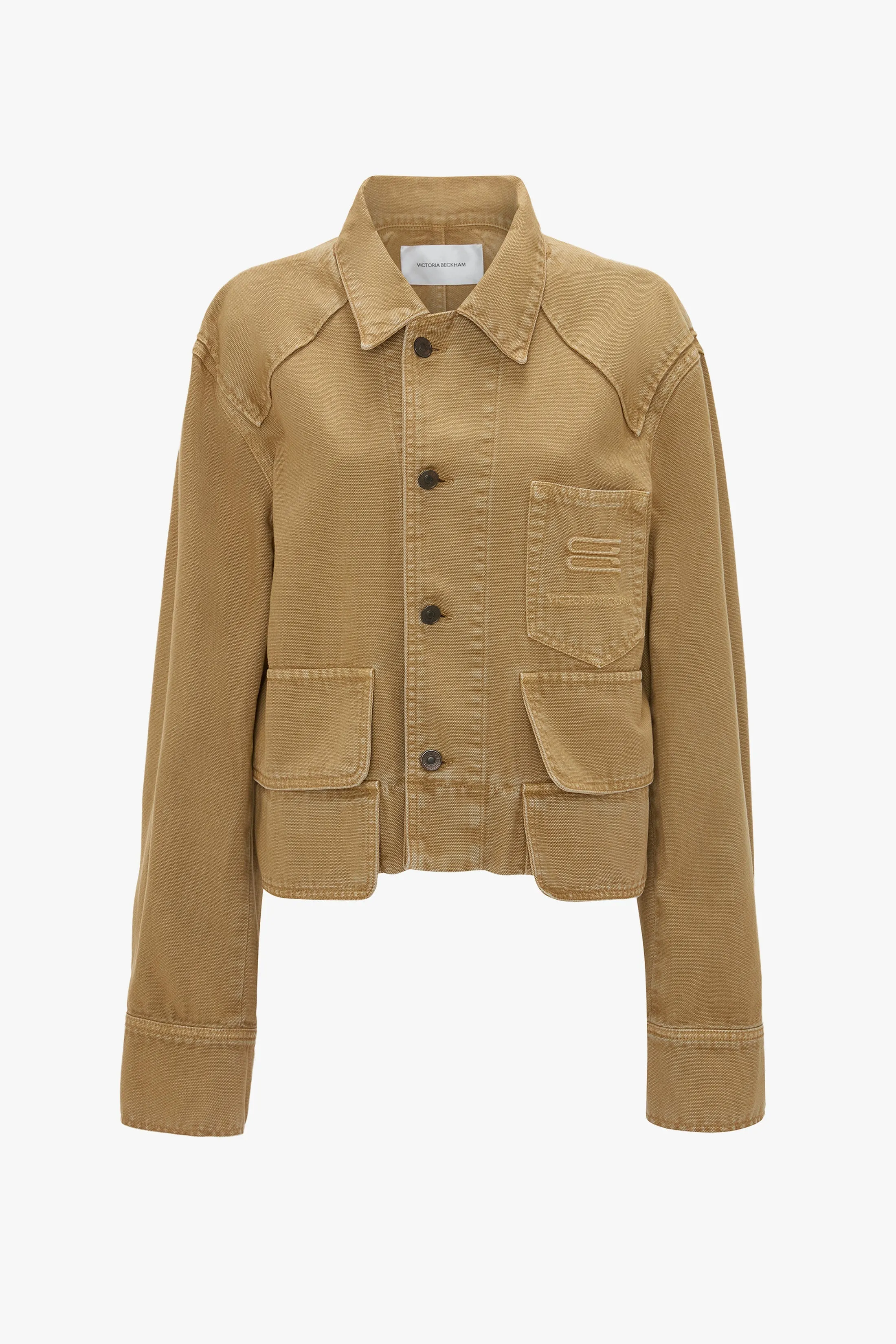 Denim Utility Jacket In Beige sold by Victoria Beckham product image thumbnail 5