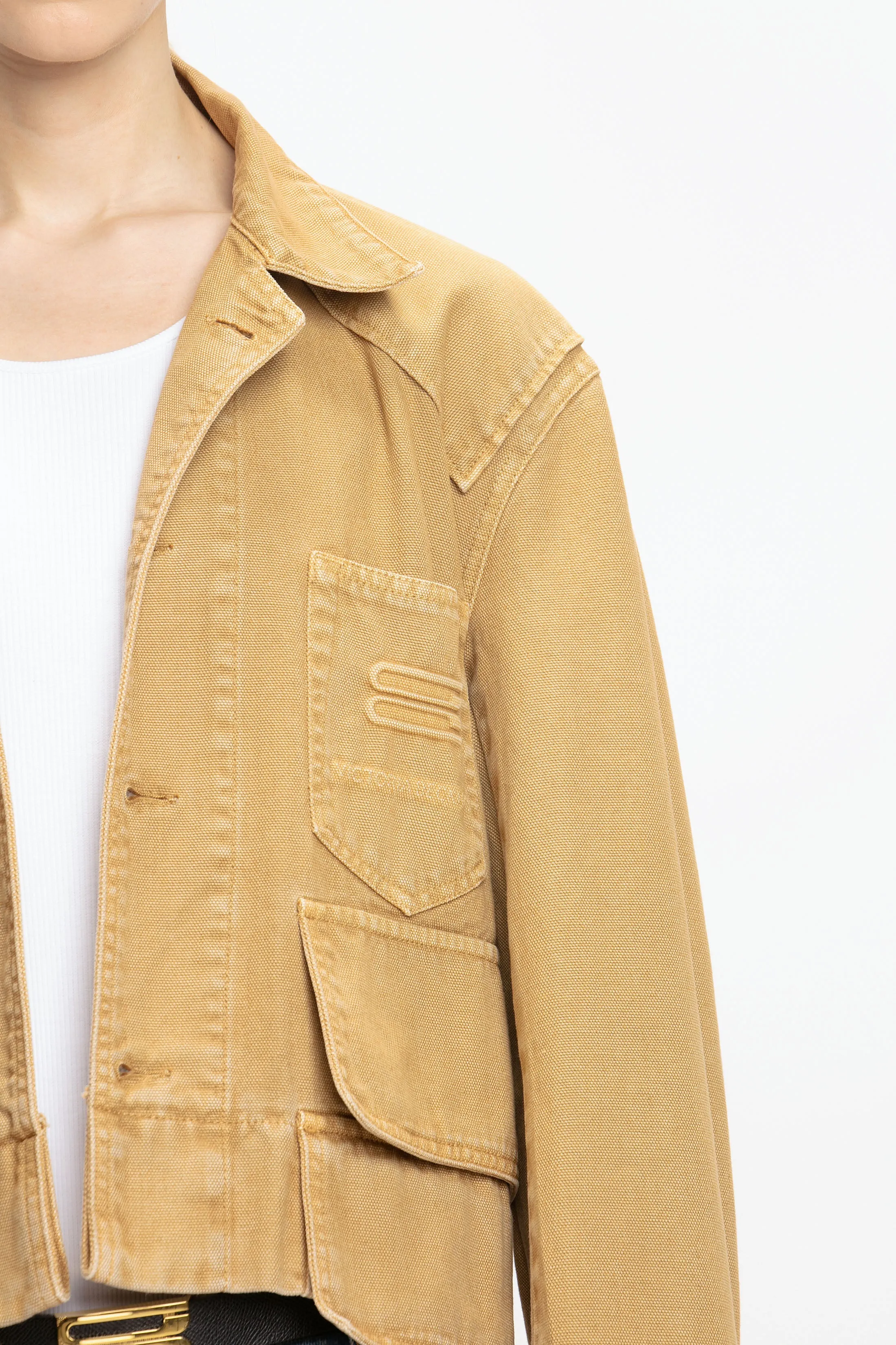 Denim Utility Jacket In Beige sold by Victoria Beckham product image thumbnail 4