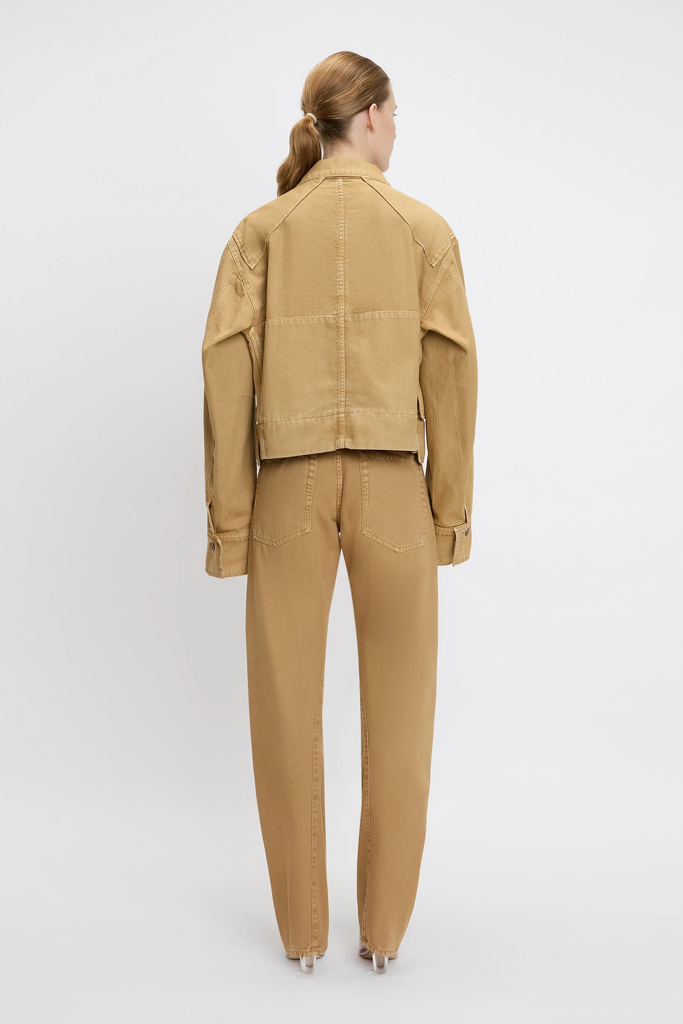 Denim Utility Jacket In Beige sold by Victoria Beckham product image thumbnail 3